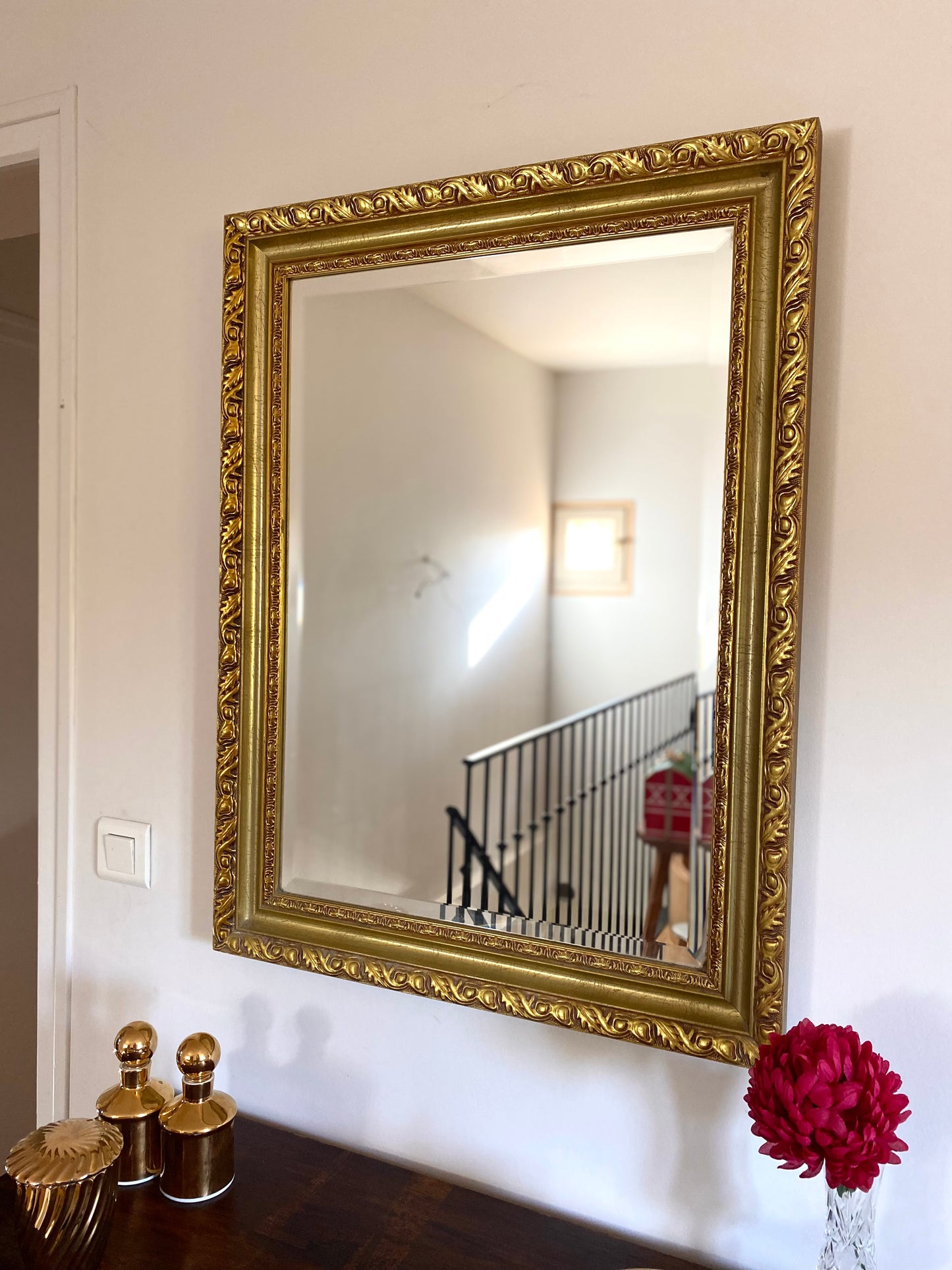 Grand miroir ancien biseauté