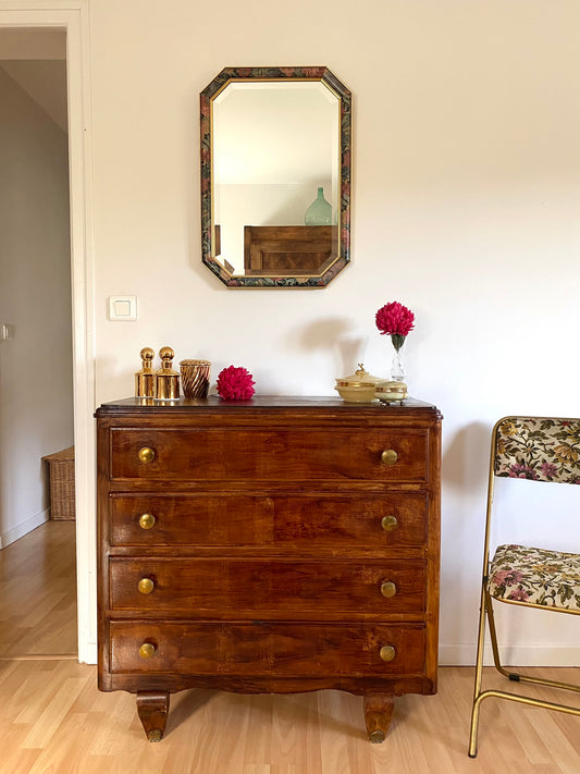 Miroir hexagonal biseauté ancien