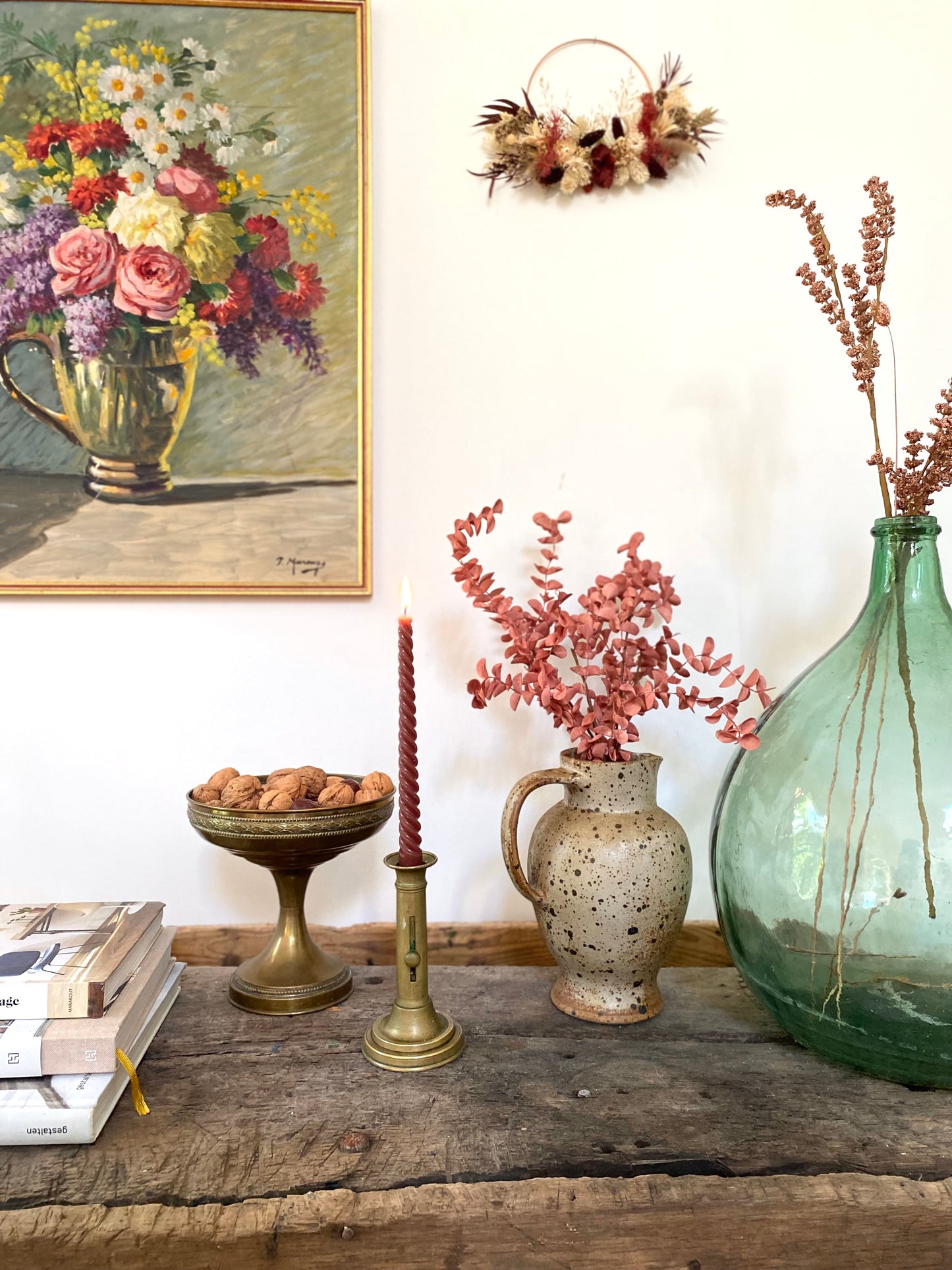 Pichet en grès ancien moucheté