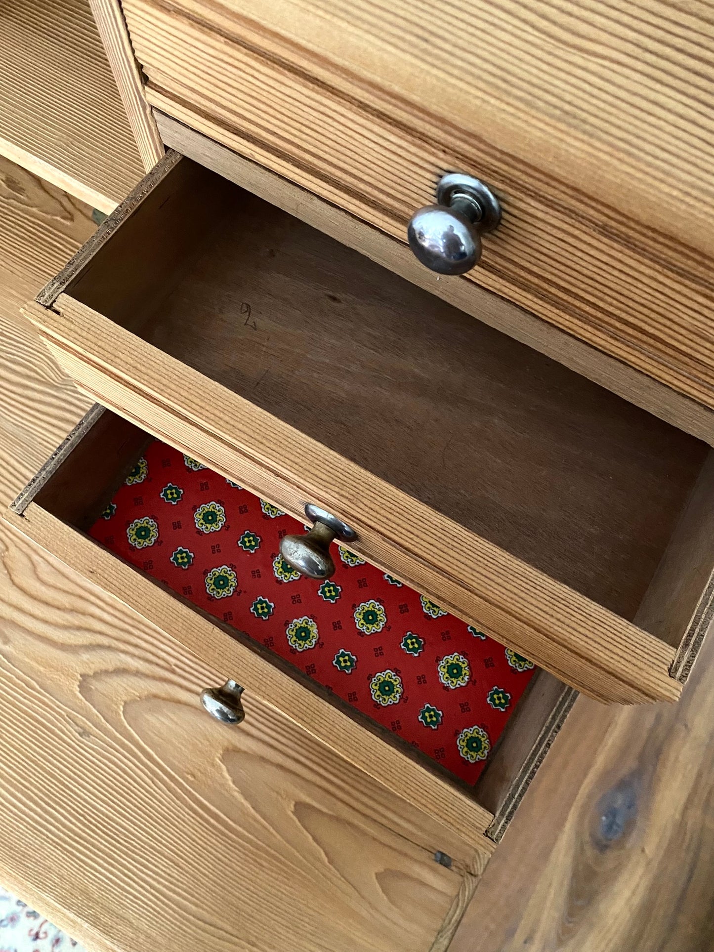 Bureau secrétaire style Art deco en bois ancien rénové