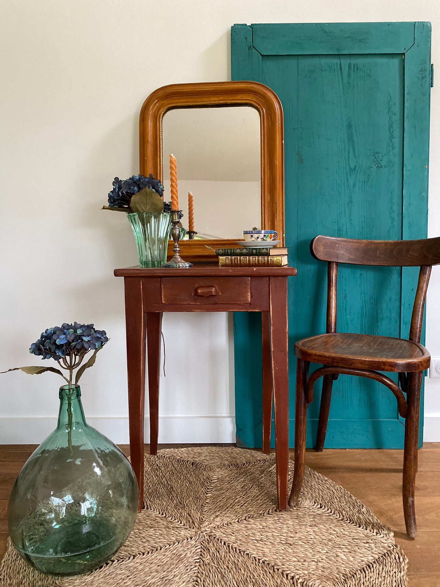 Table de ferme ancienne d'appoint en bois