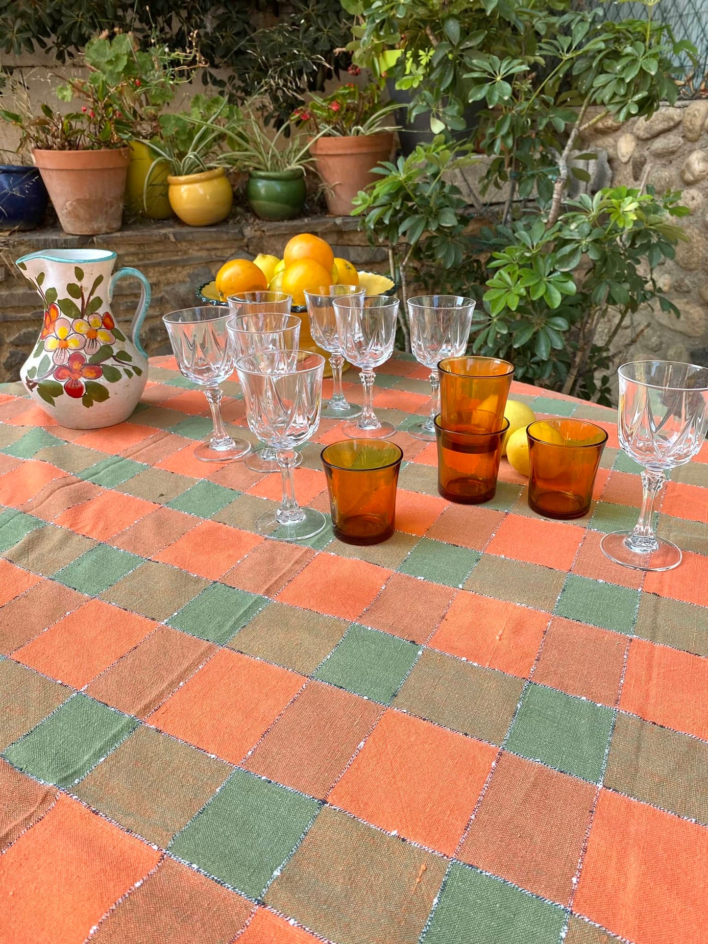 Service de 8 verres vintage en verre ambré
