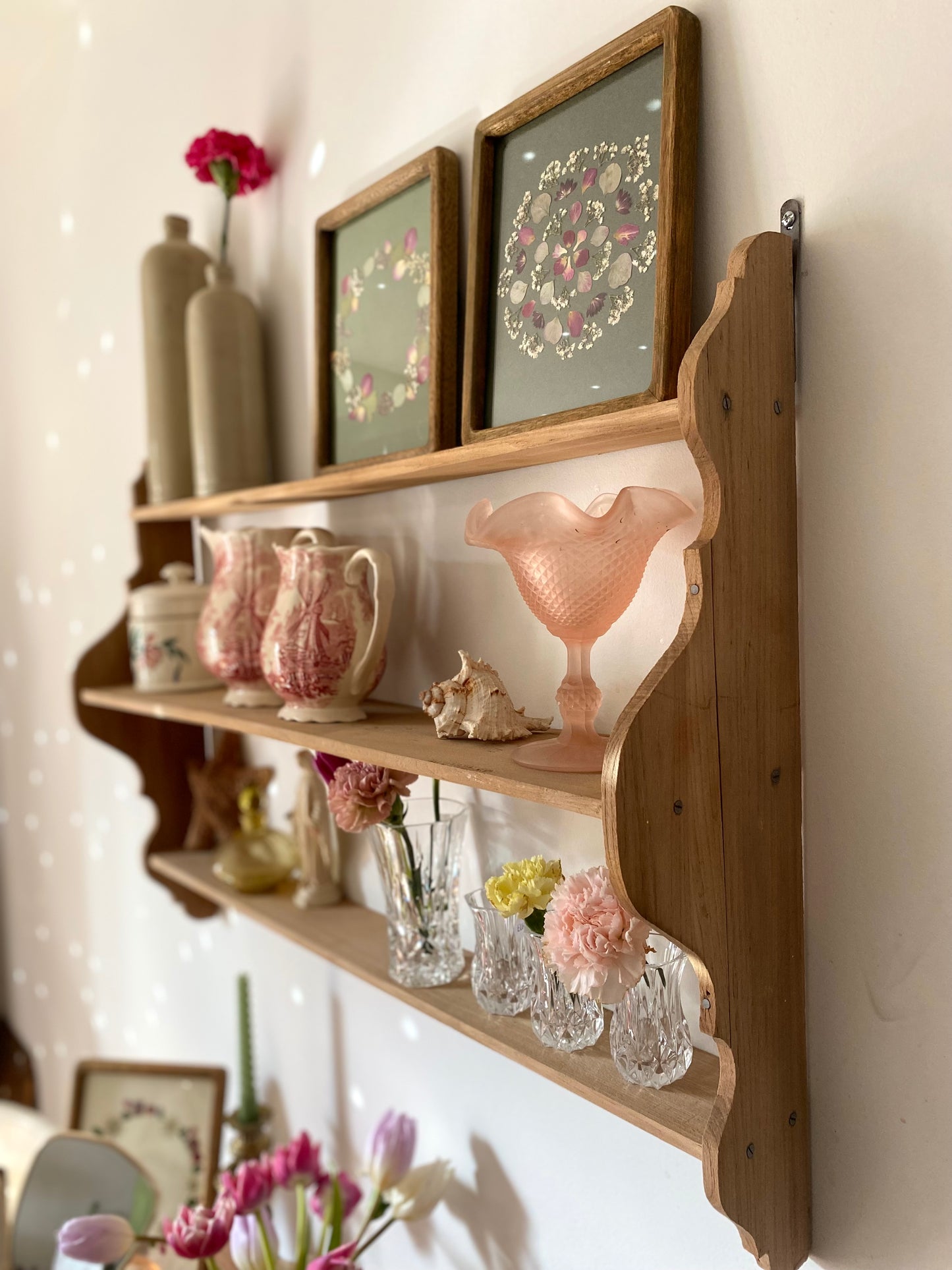 Etagère murale en bois ancien rénové