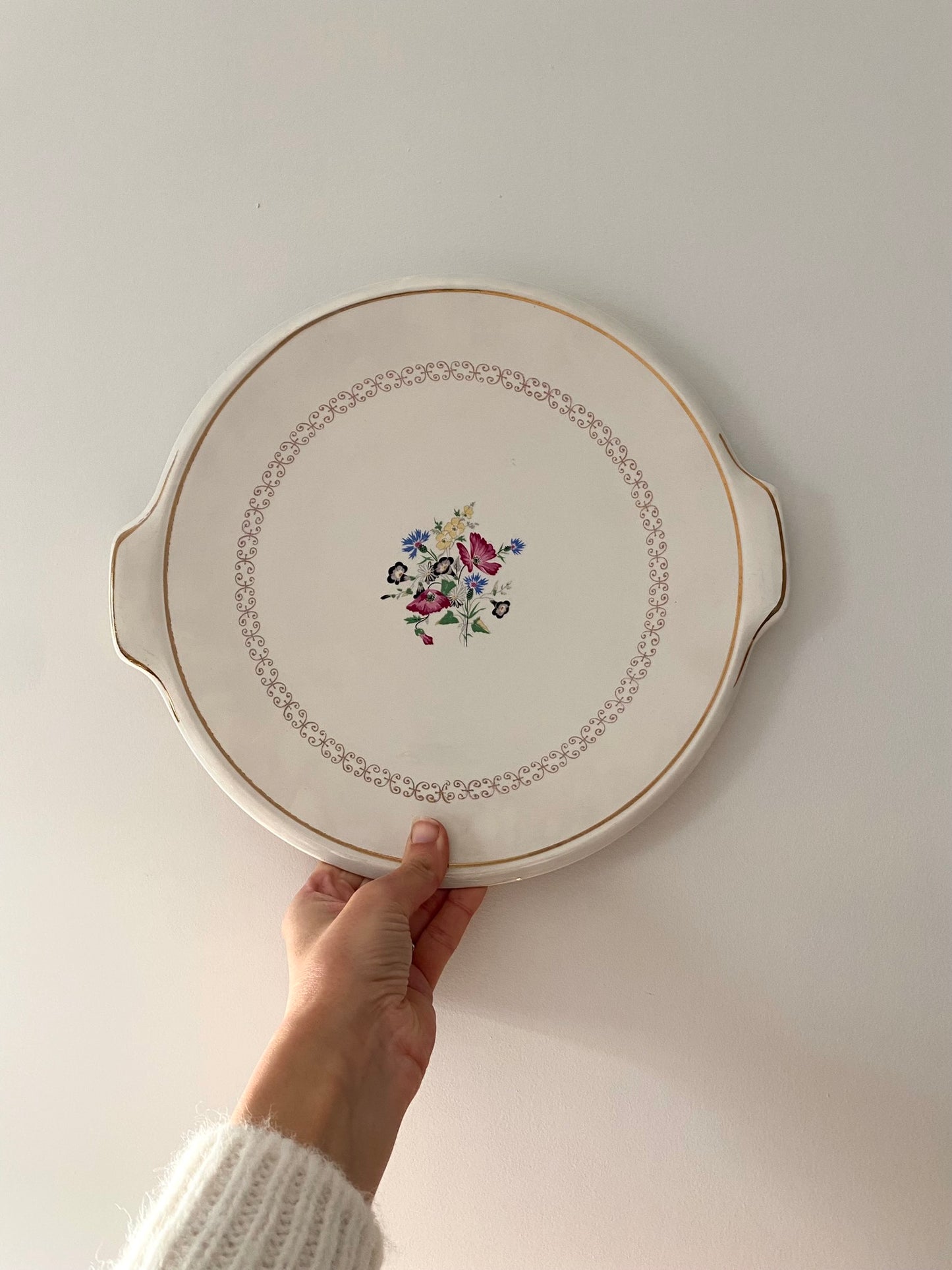 Plat de service en faïence ancienne Digoin Sarreguemines