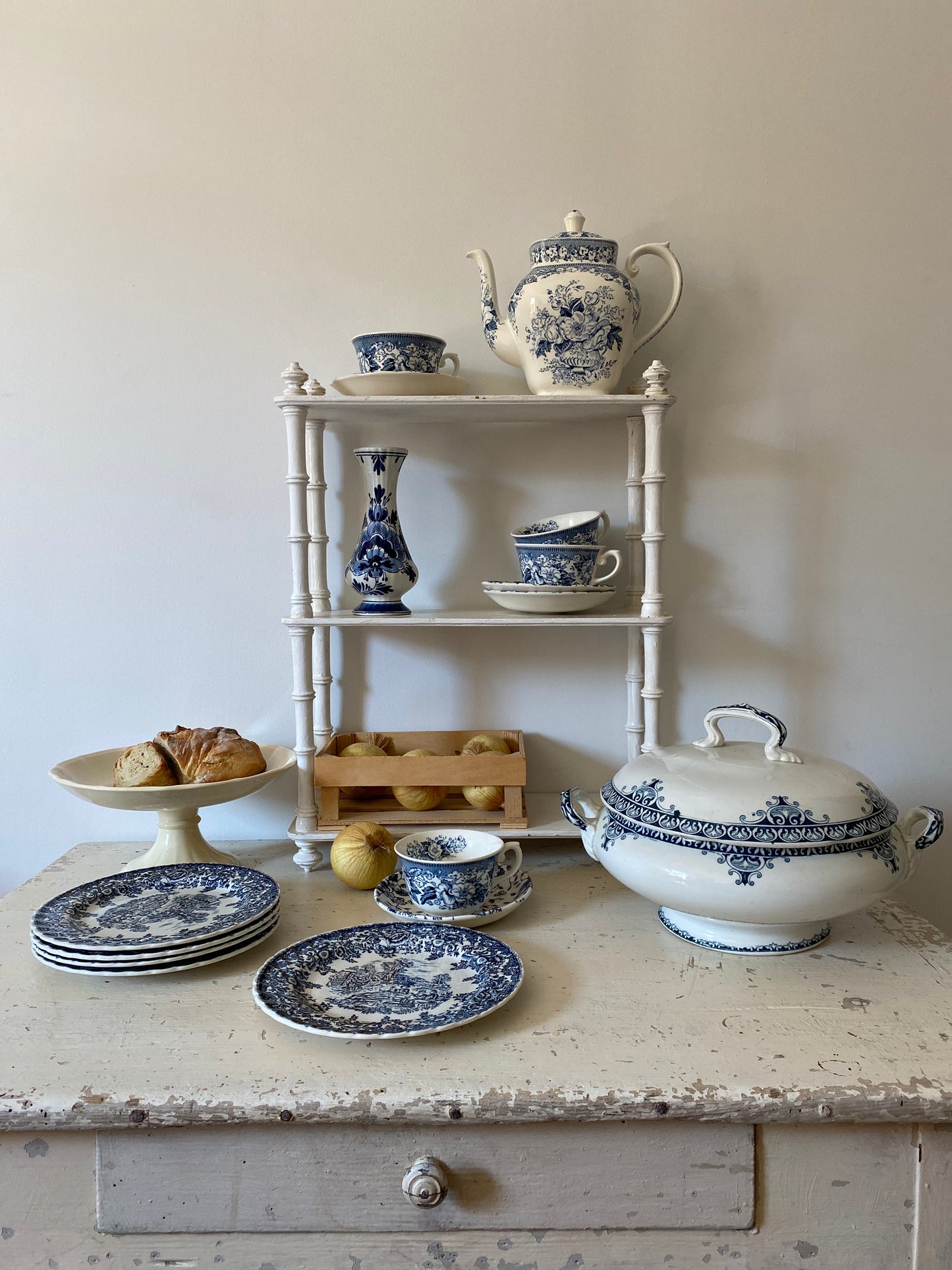 5 Assiettes à dessert en faïence Luneville