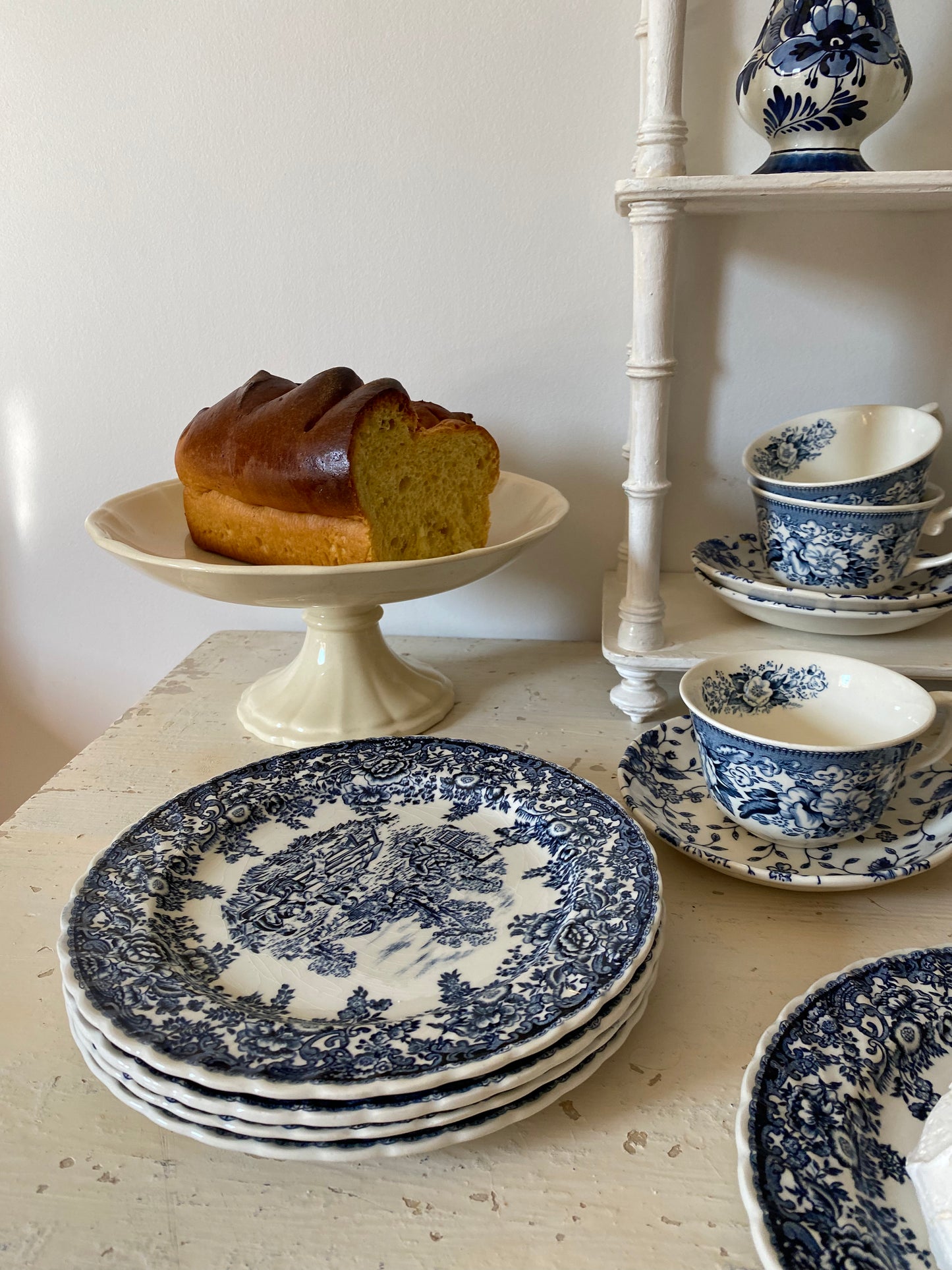 5 Assiettes à dessert en faïence Luneville