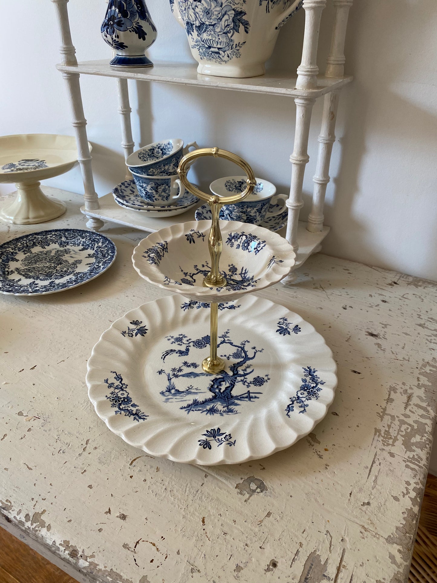Serviteur muet en porcelaine ancienne anglaise