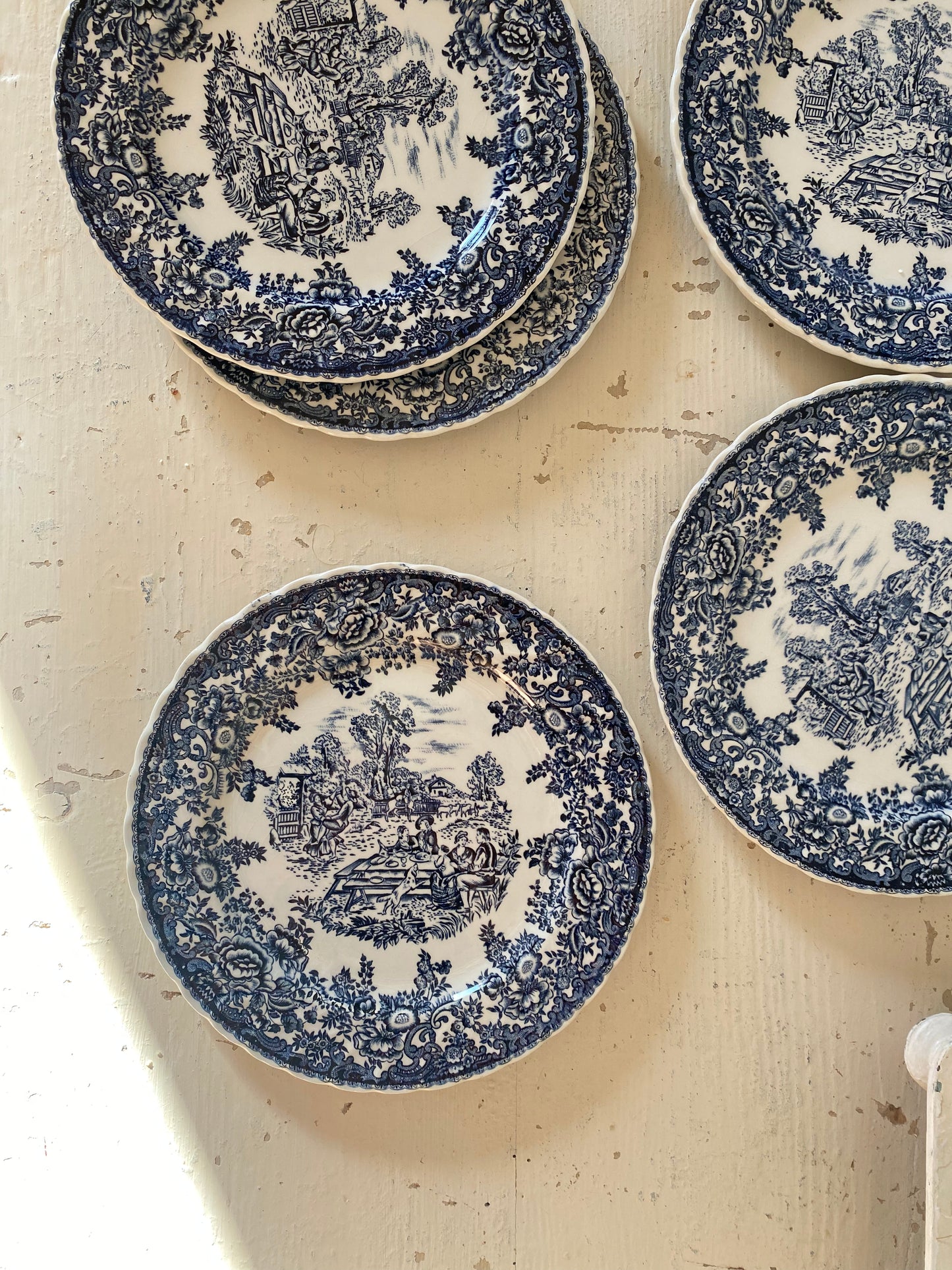 5 Assiettes à dessert en faïence Luneville