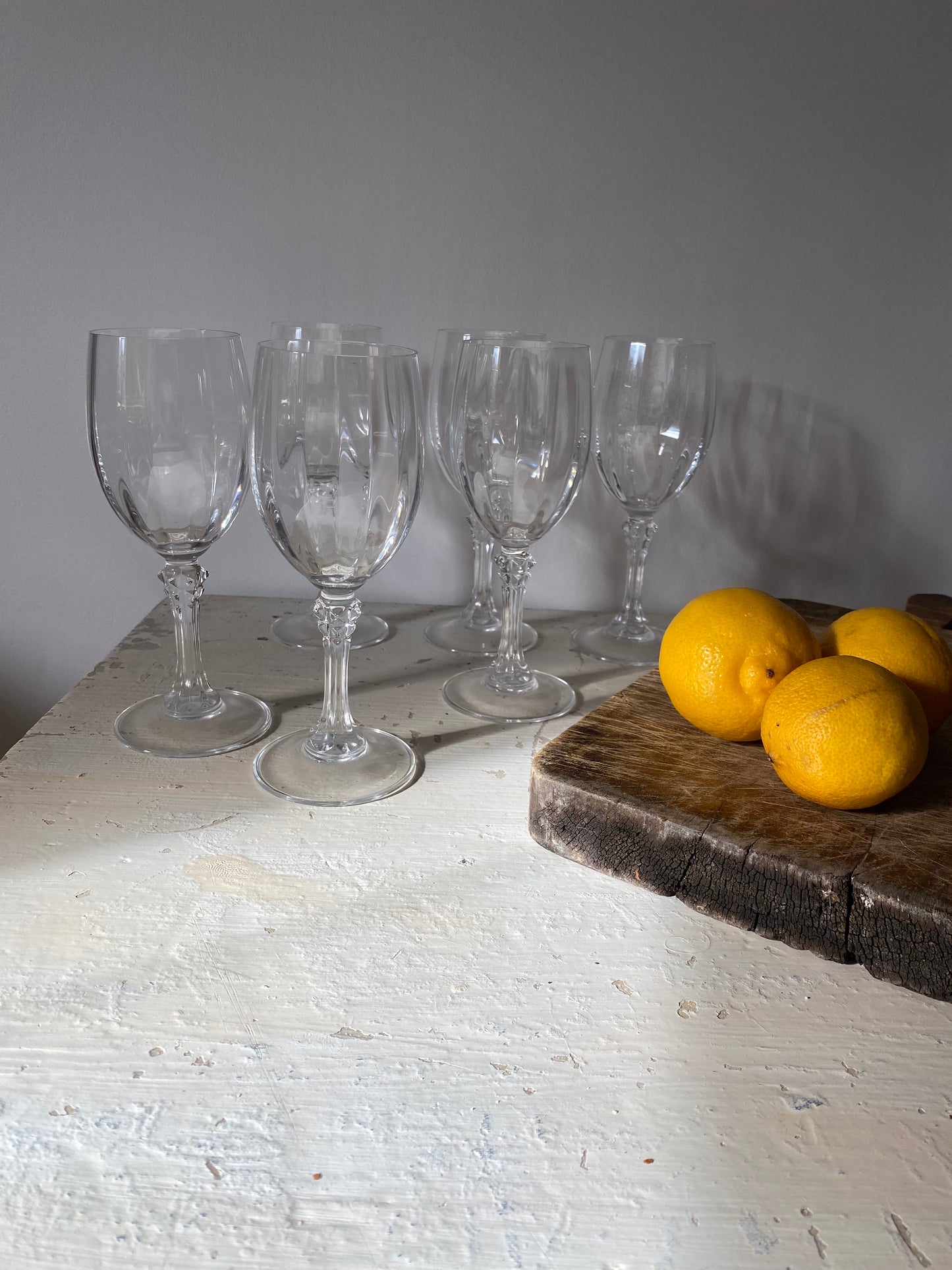 6 verres en cristal à pan