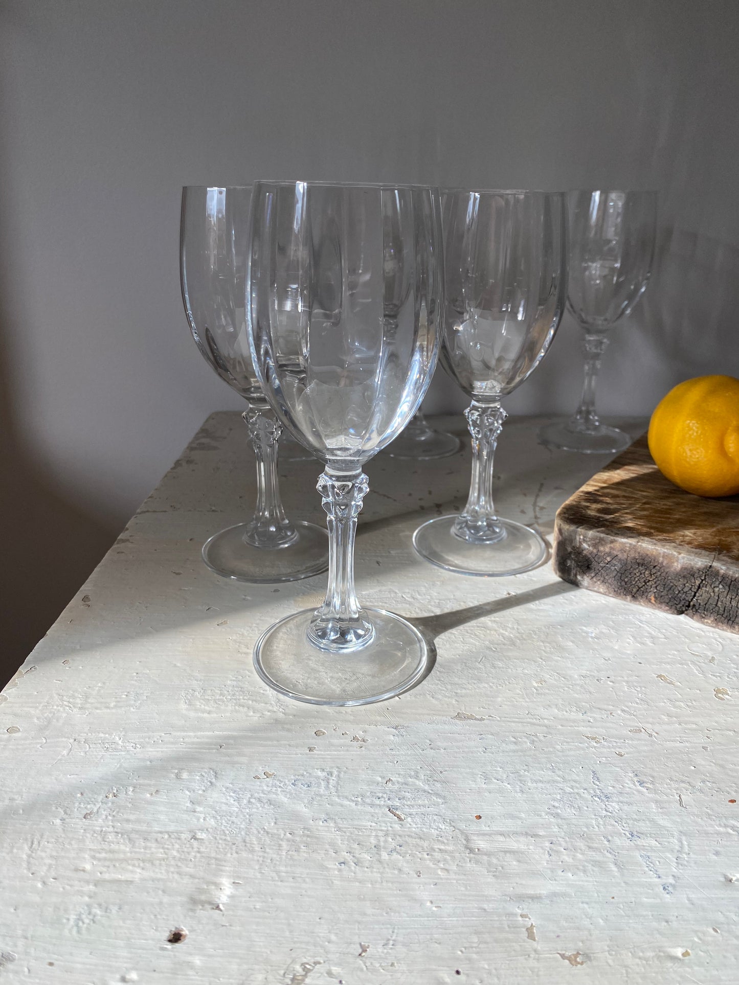 6 verres en cristal à pan