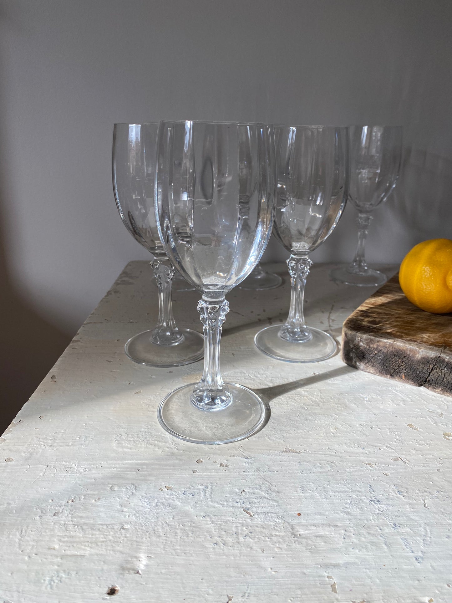 6 verres en cristal à pan