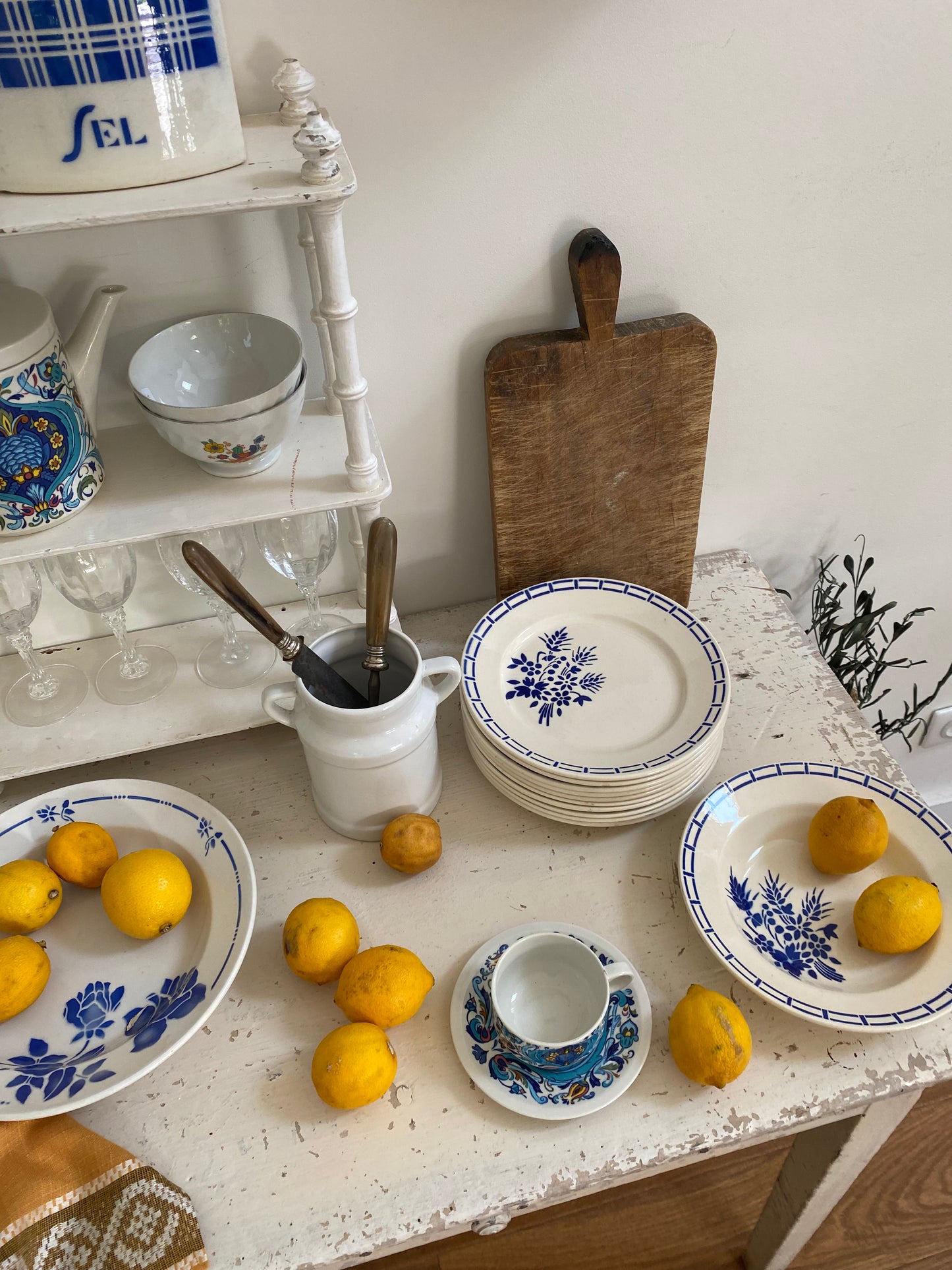 10 assiettes anciennes en faïence Badonviller