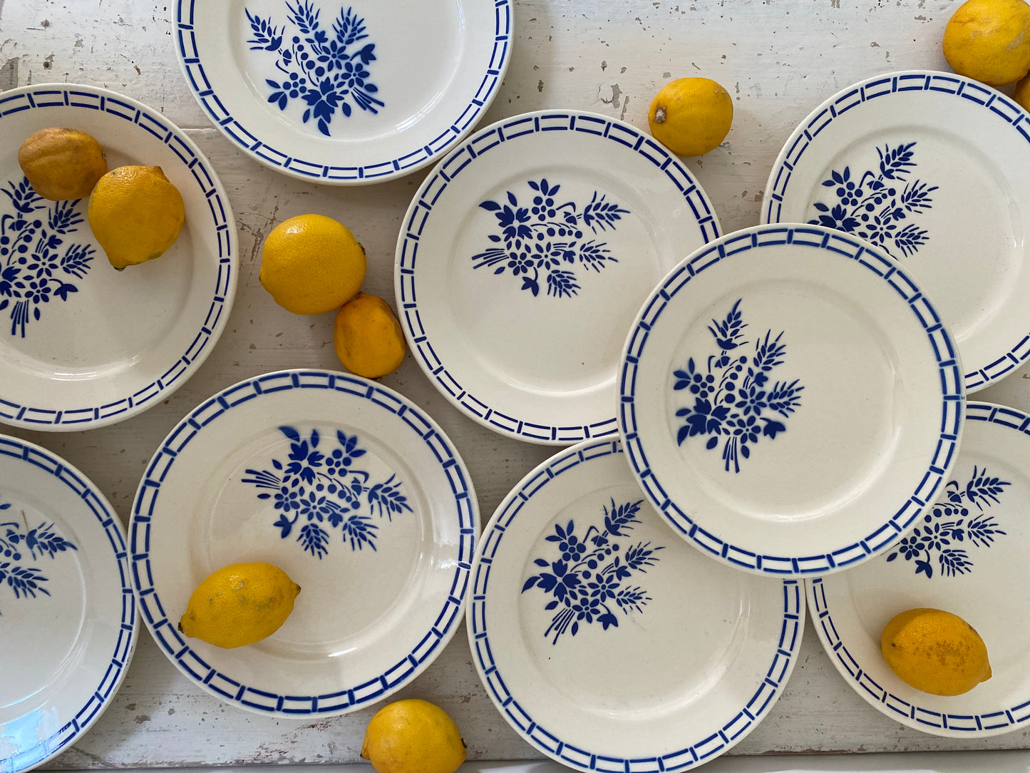 10 assiettes anciennes en faïence Badonviller