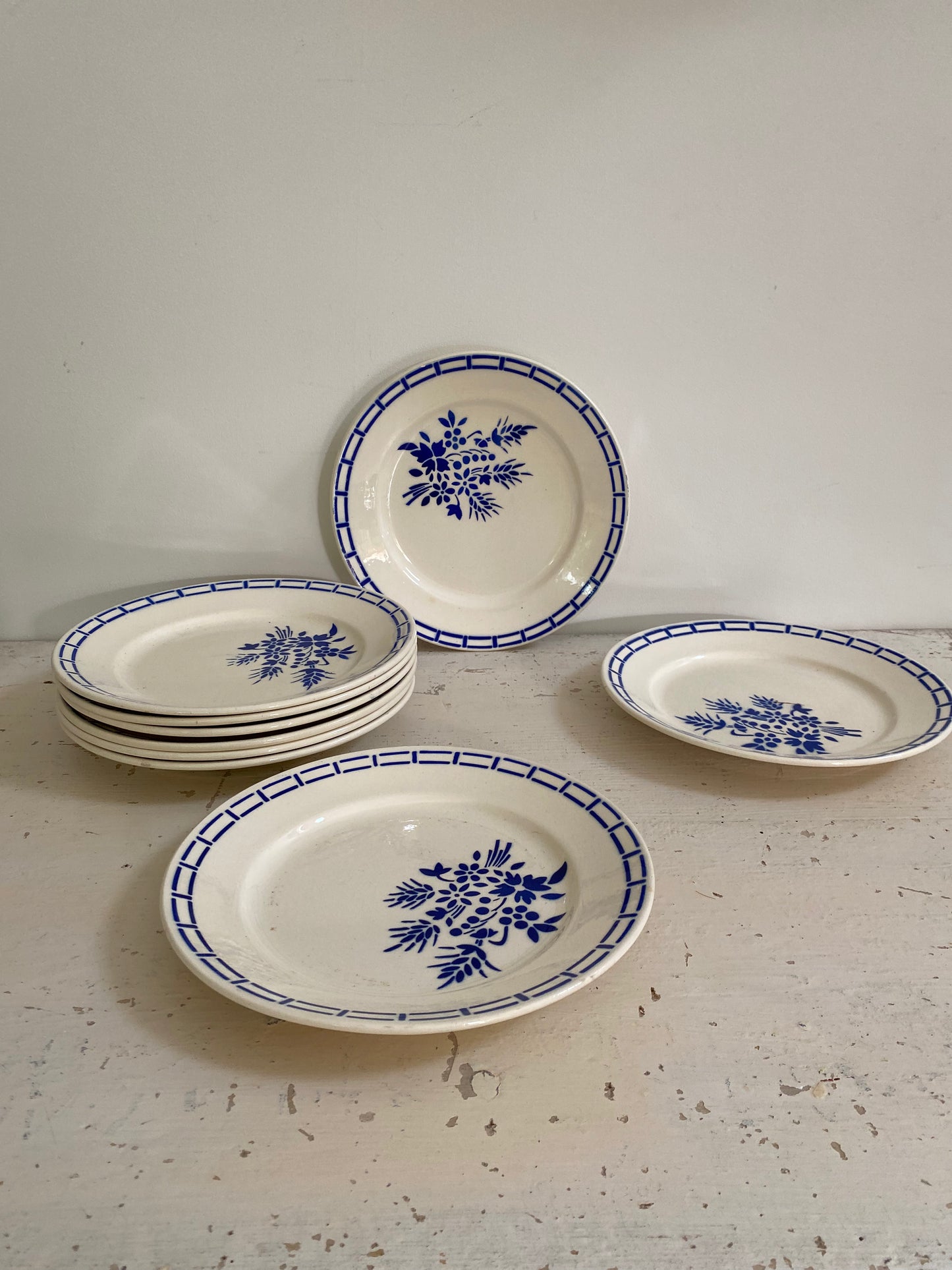 10 assiettes anciennes en faïence Badonviller