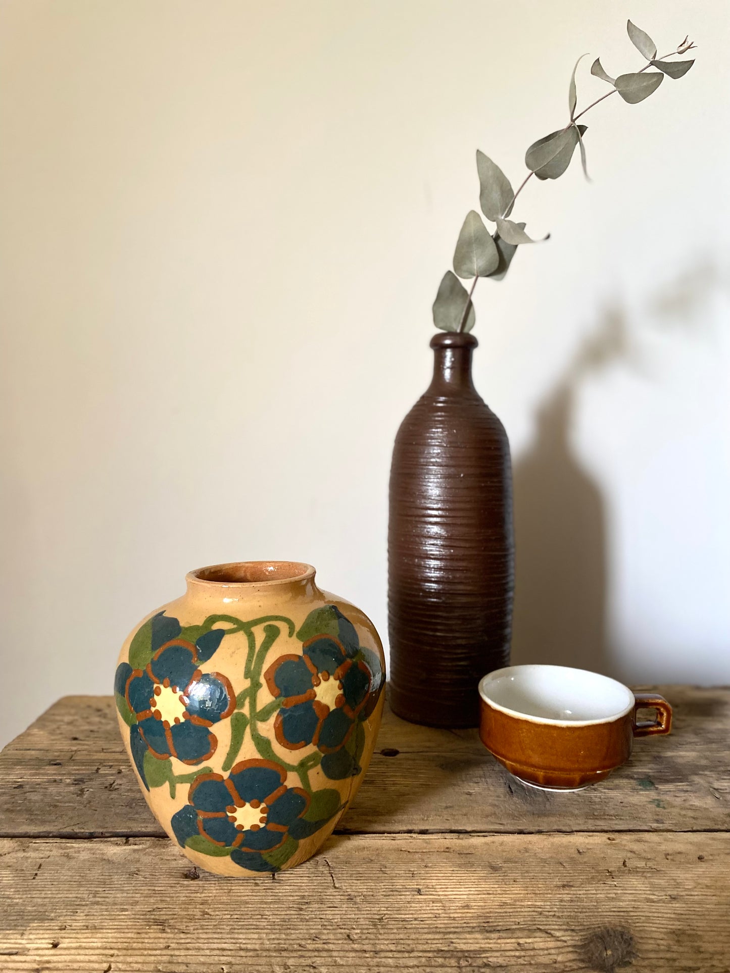 Vase boule jaune