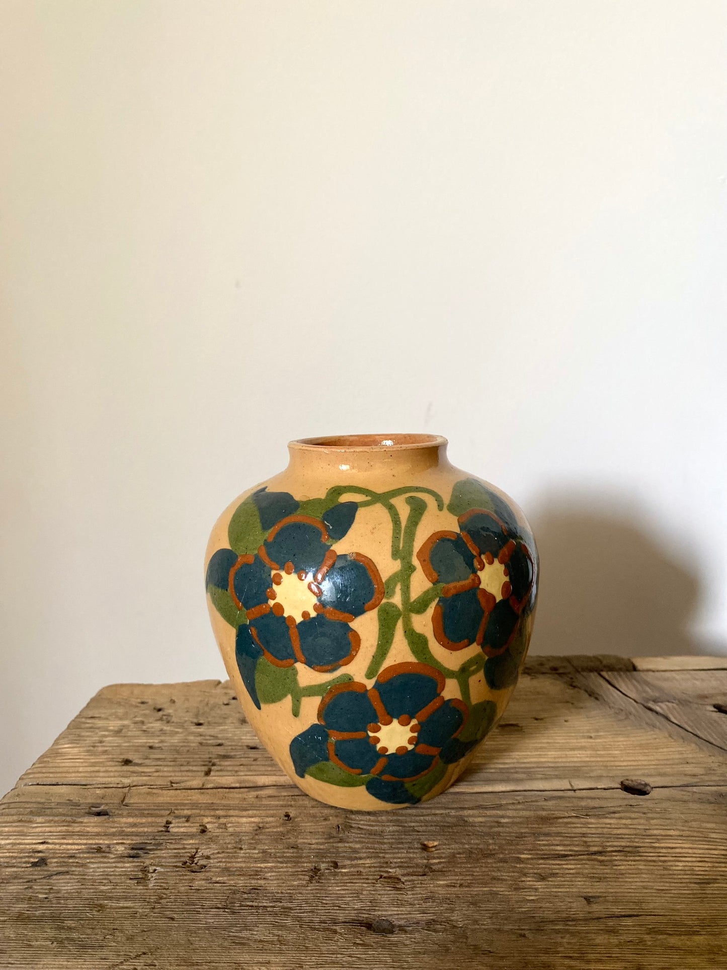 Vase boule jaune