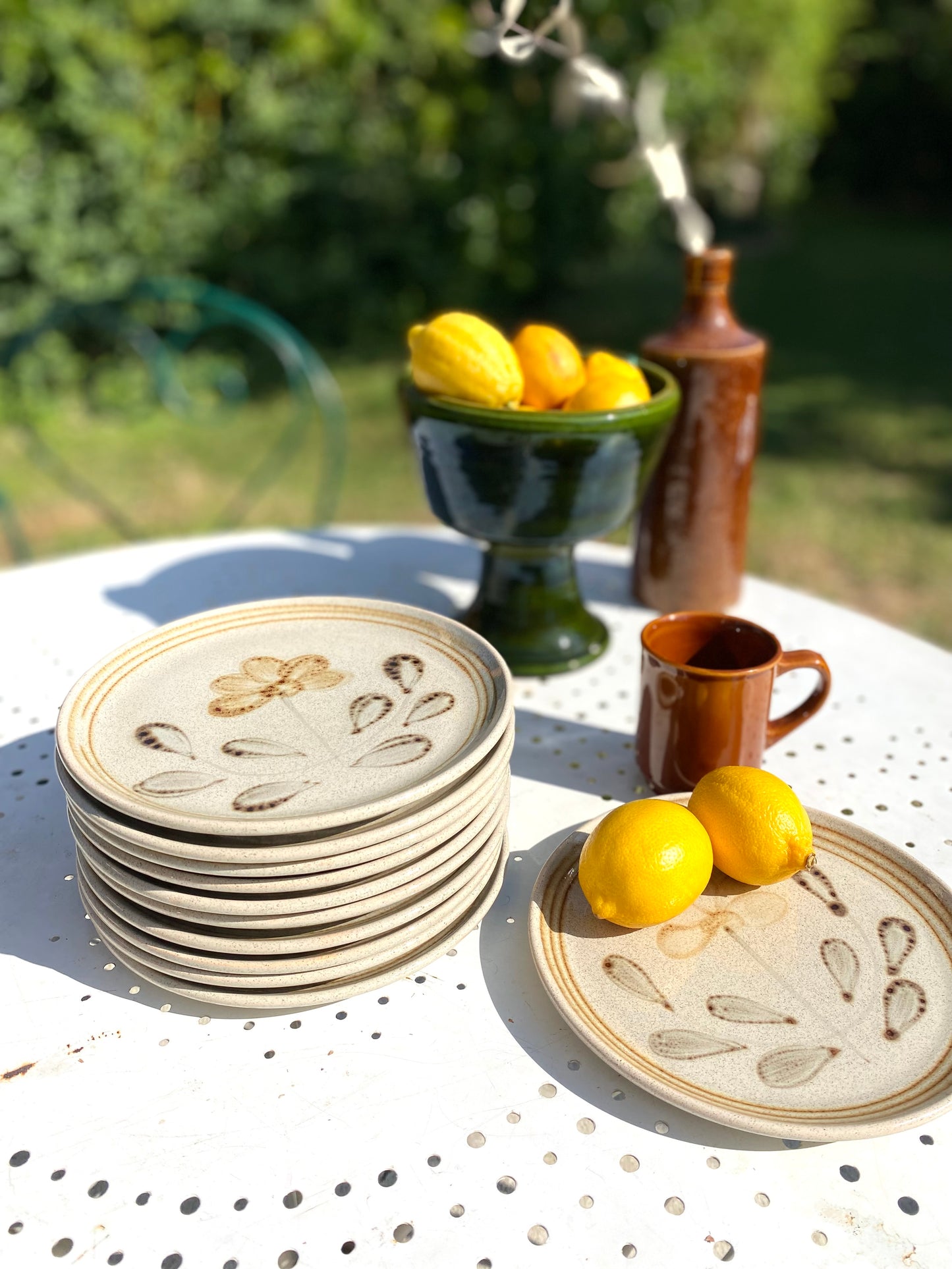 12 assiettes en grès Sarreguemines