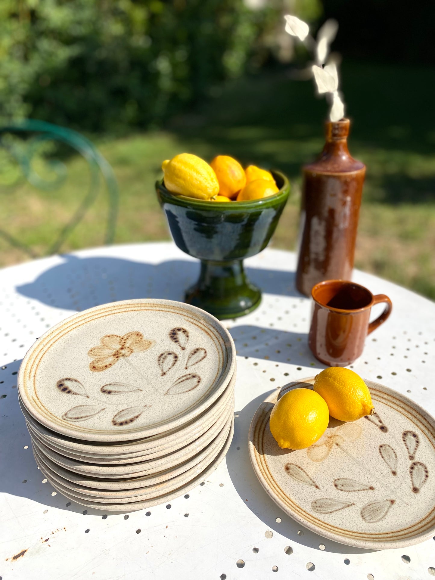 12 assiettes en grès Sarreguemines