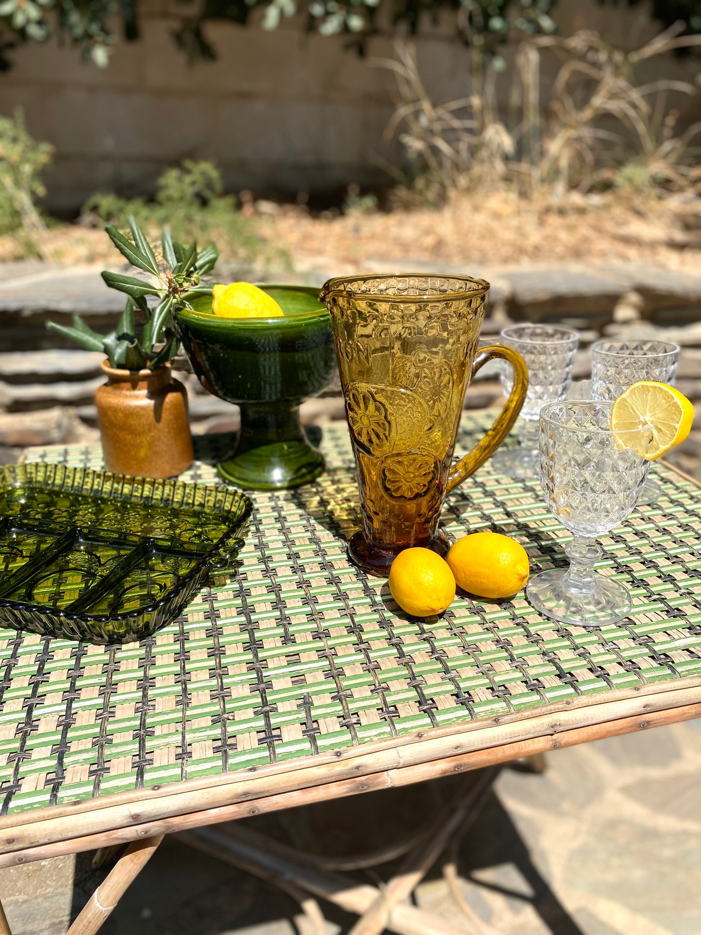 Carafe en verre ambré Citron