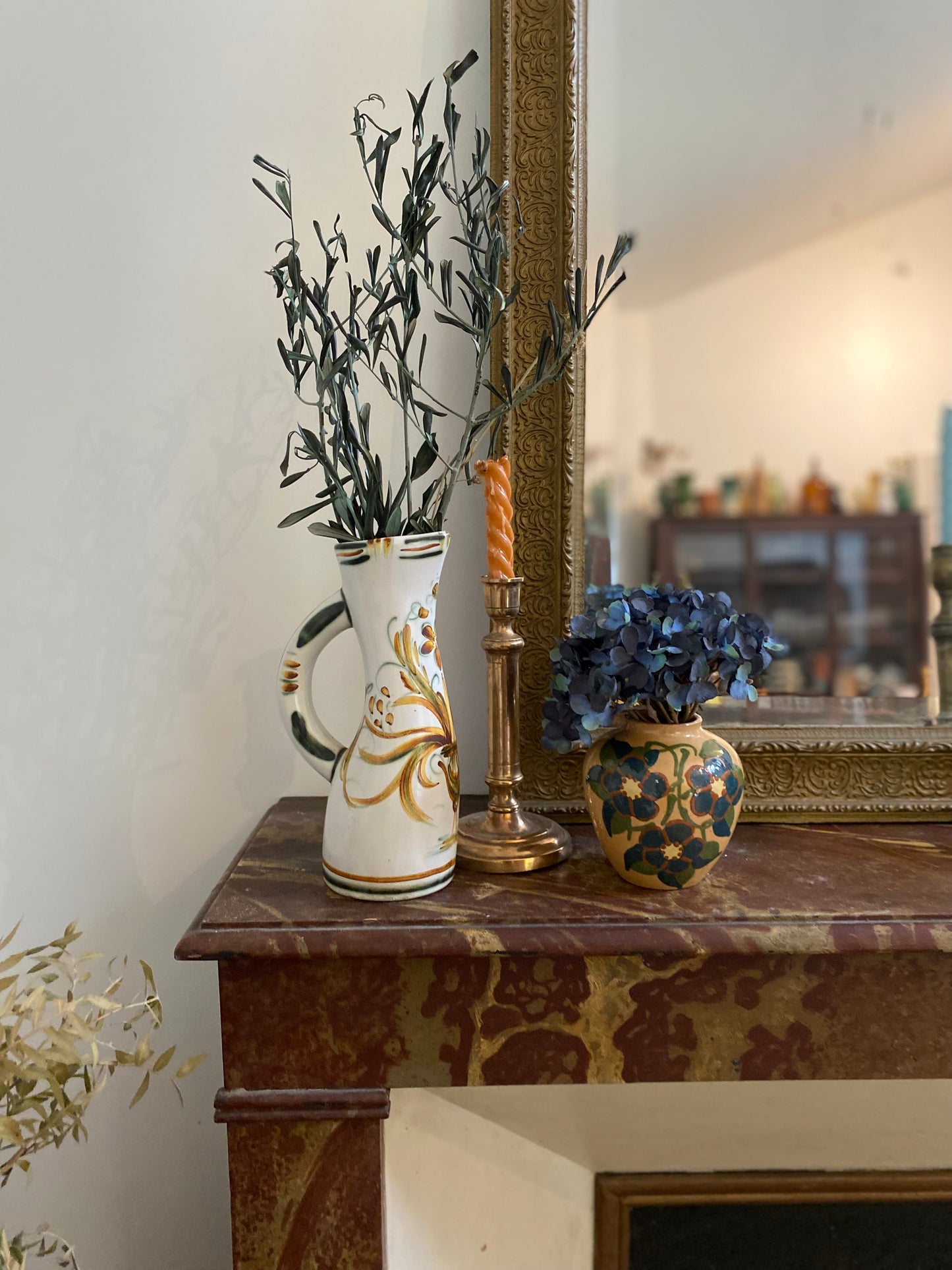 Grand bougeoir en cuivre ancien