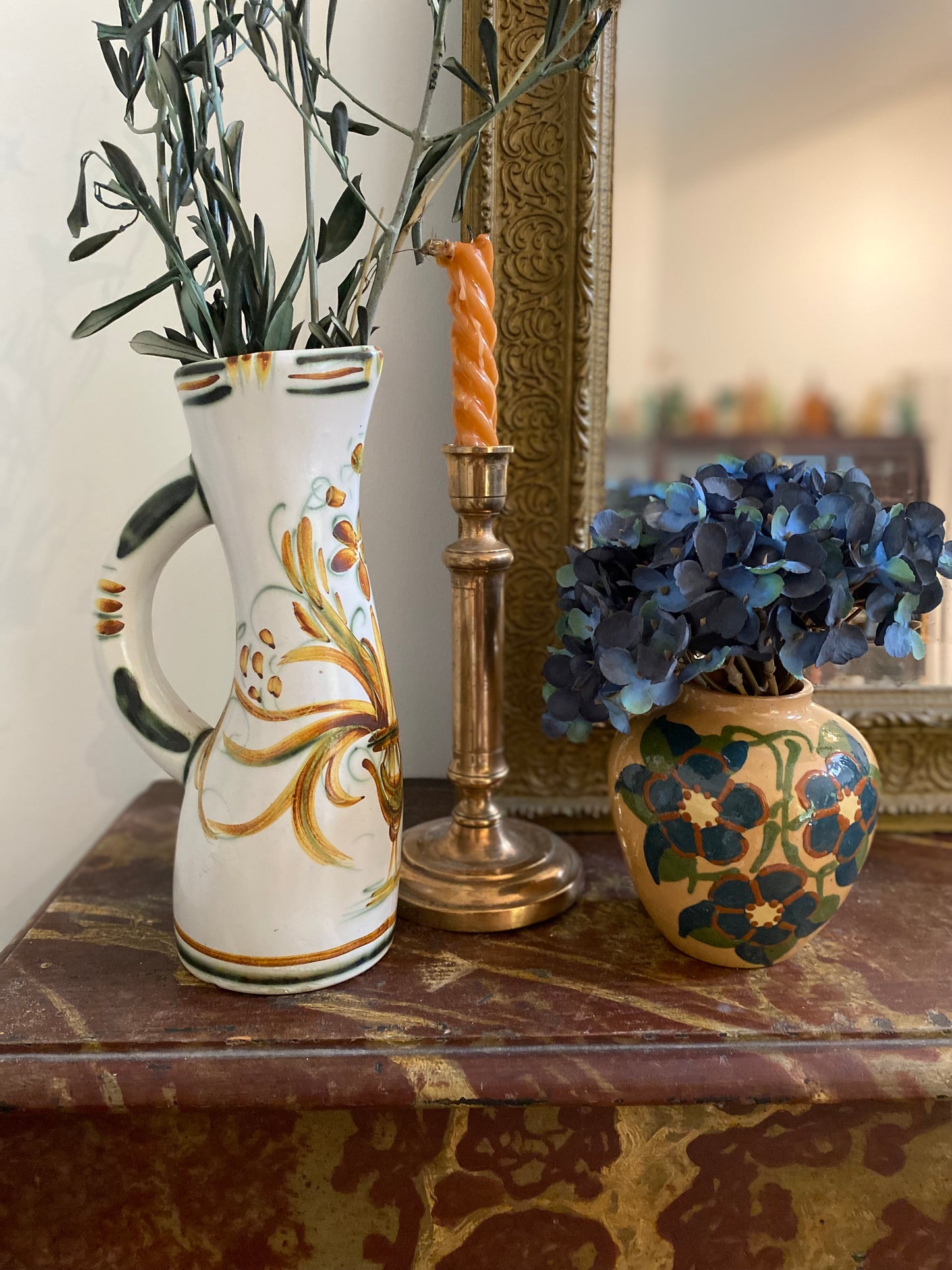 Vase boule jaune
