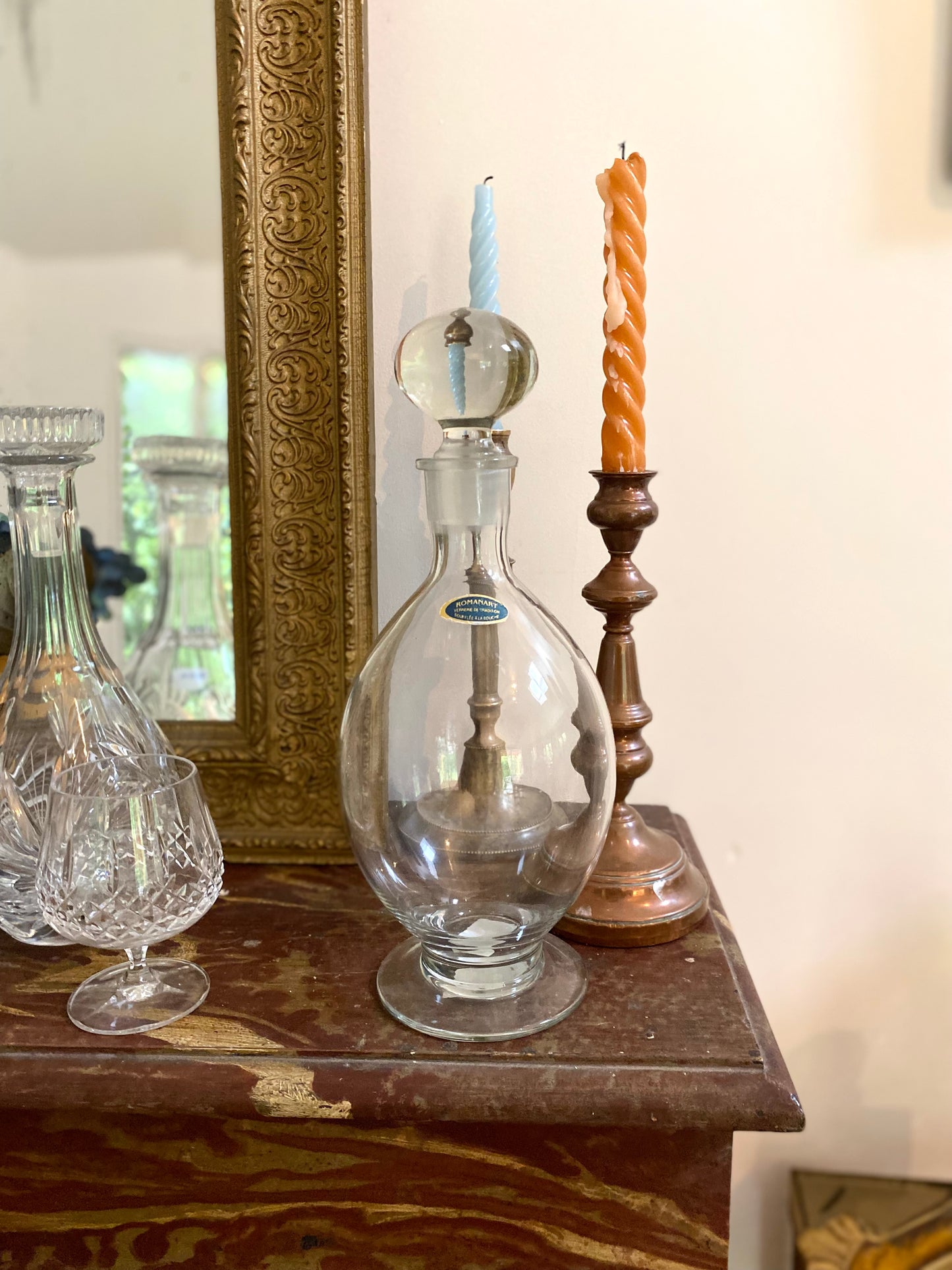 Carafe à liqueur en verre soufflé