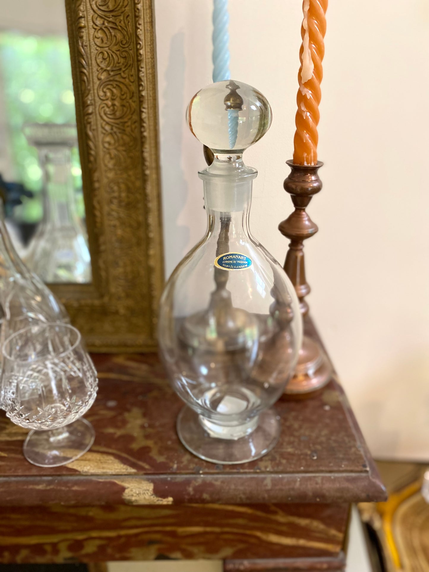 Carafe à liqueur en verre soufflé