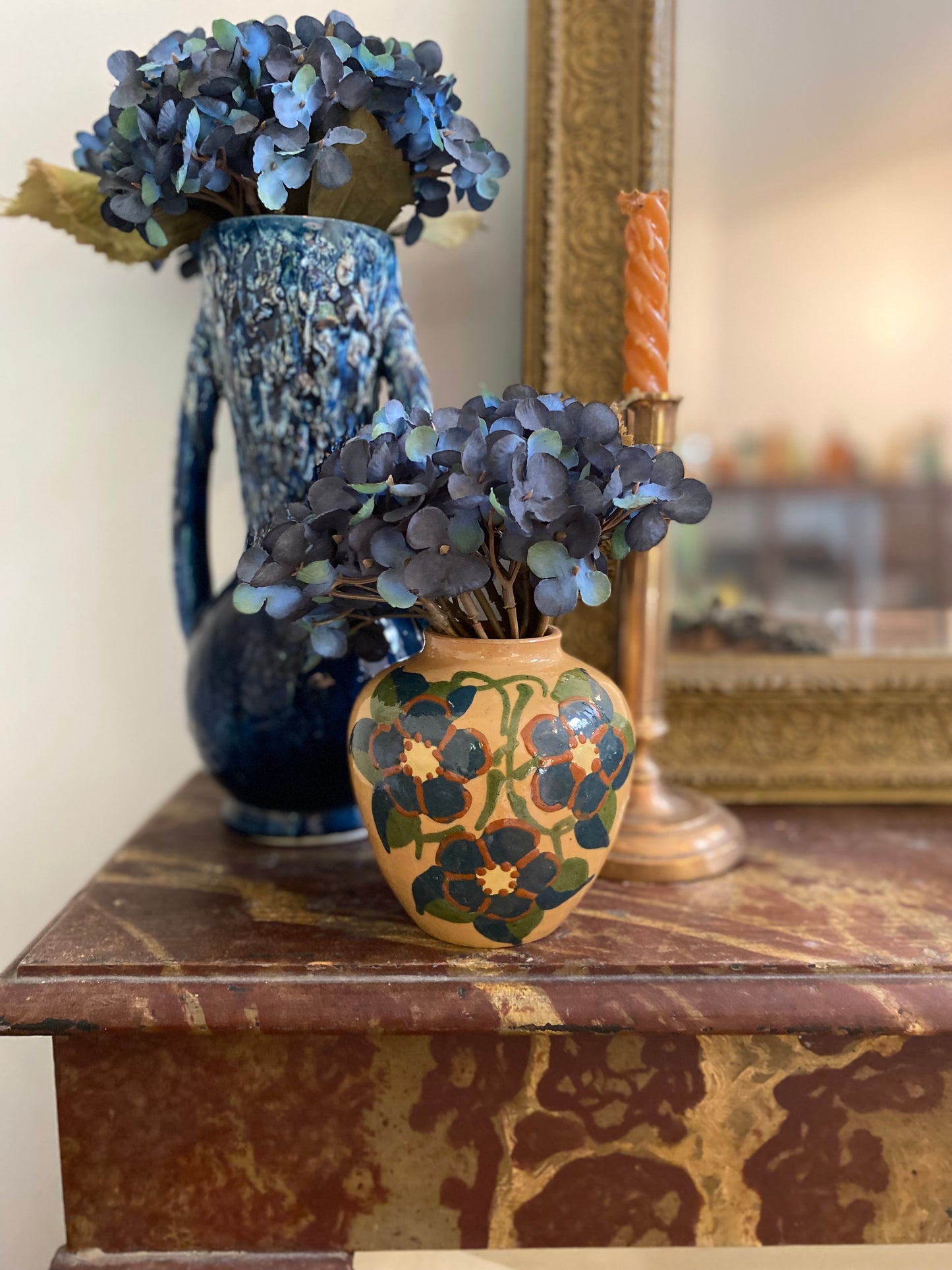 Vase boule jaune