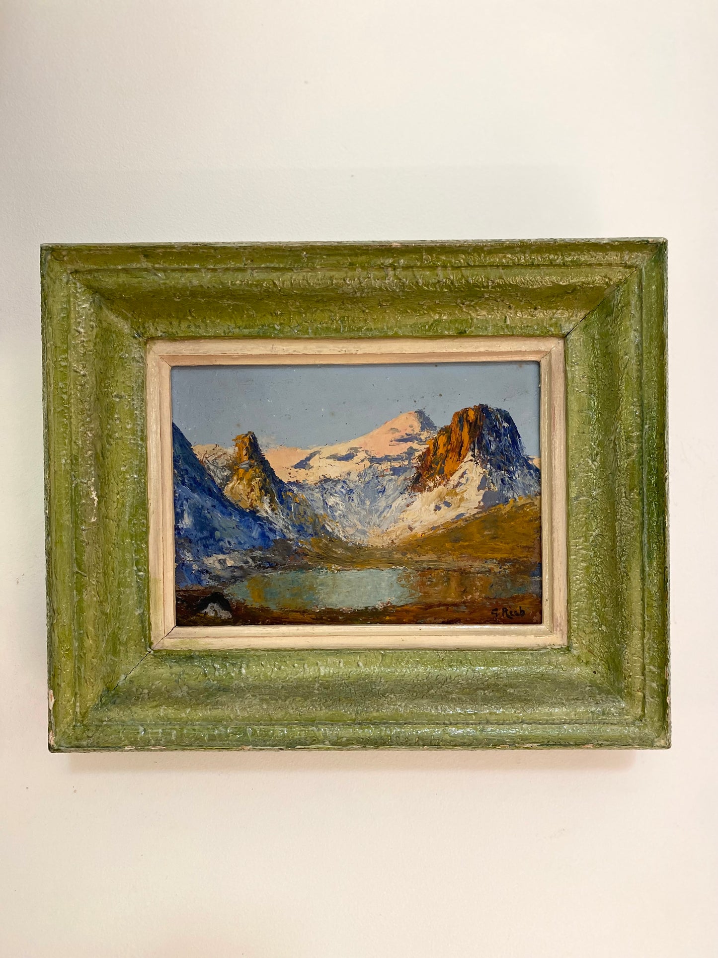 Tableau Huile sur Panneau - "Le Lac de Tignes" par Georges REEB - Savoie