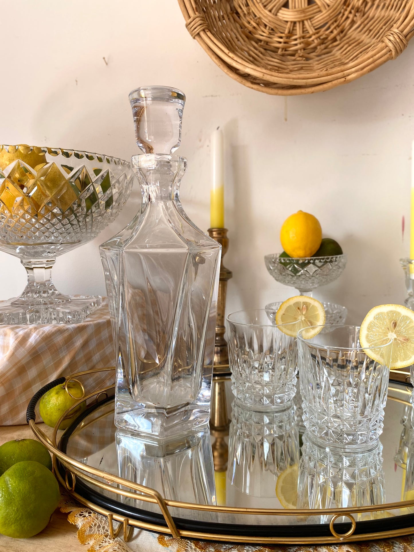 Service à liqueur en verre ancien