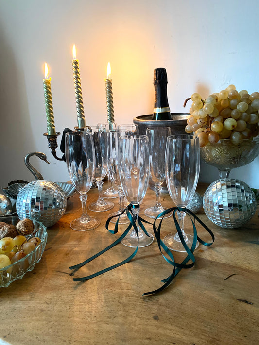 Service de flutes à champagne en cristal