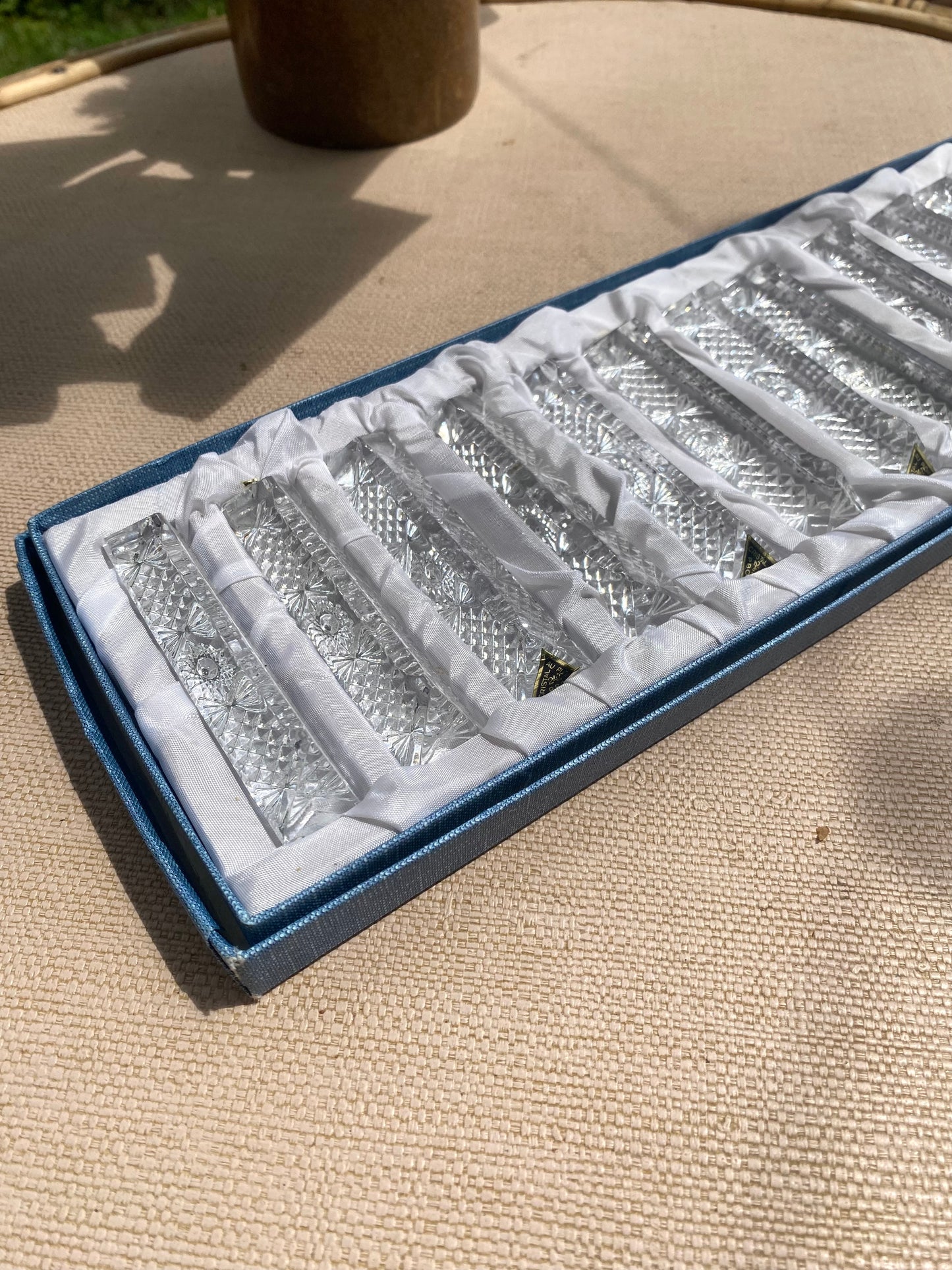 Porte-couteaux en cristal ancien