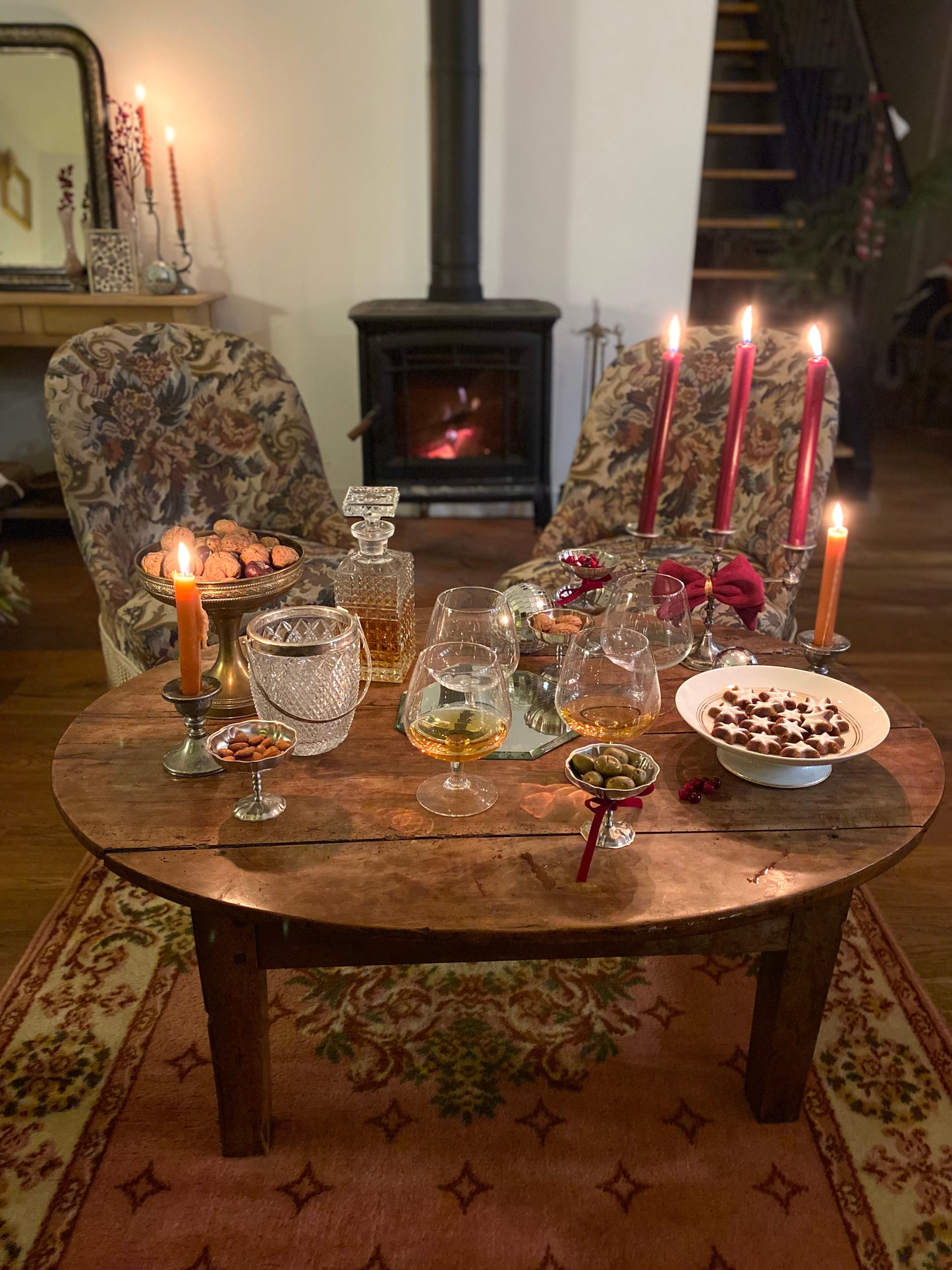 Carafe à whisky en verre ancien