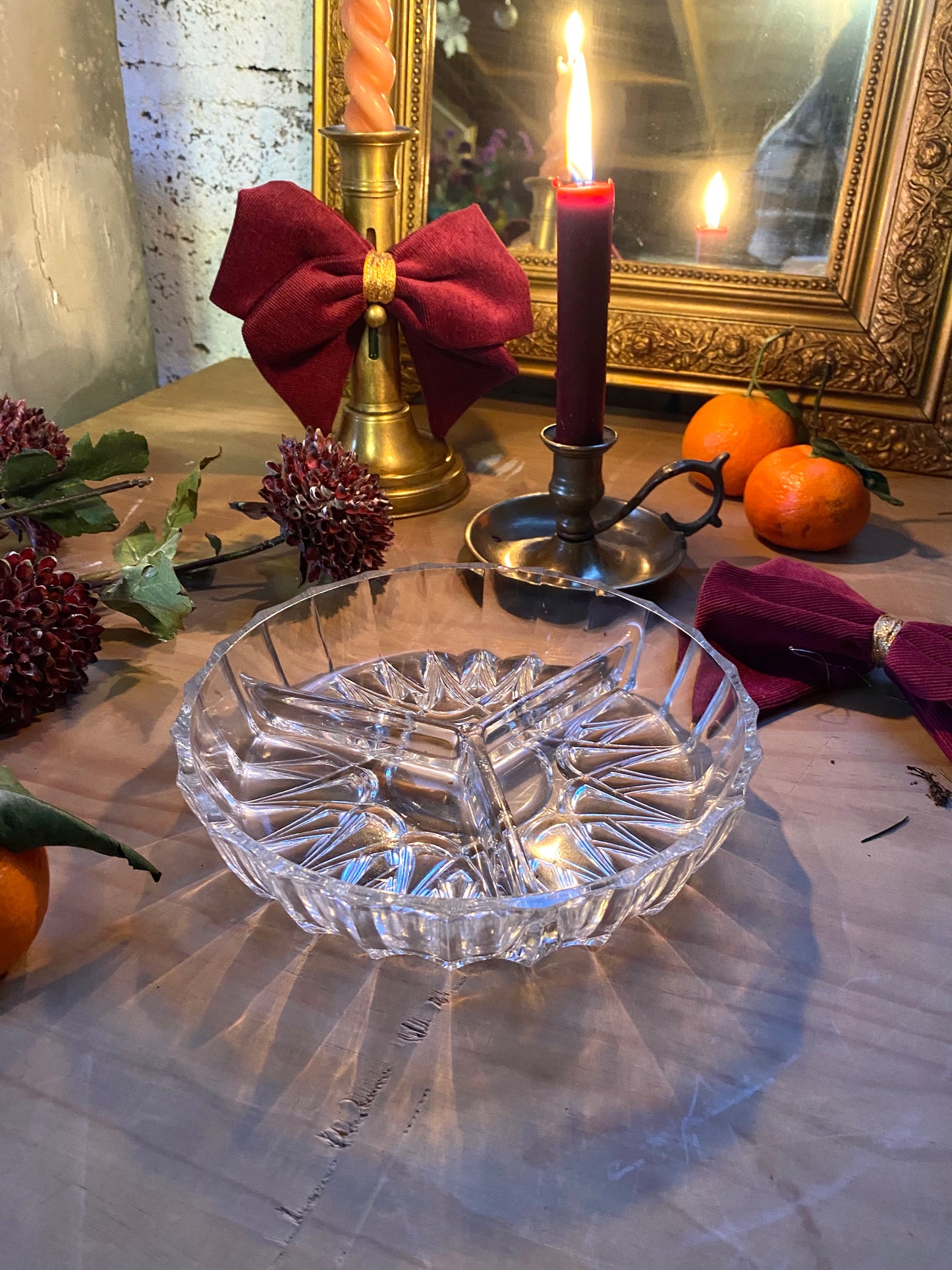 Plat à compartiment en verre moulé