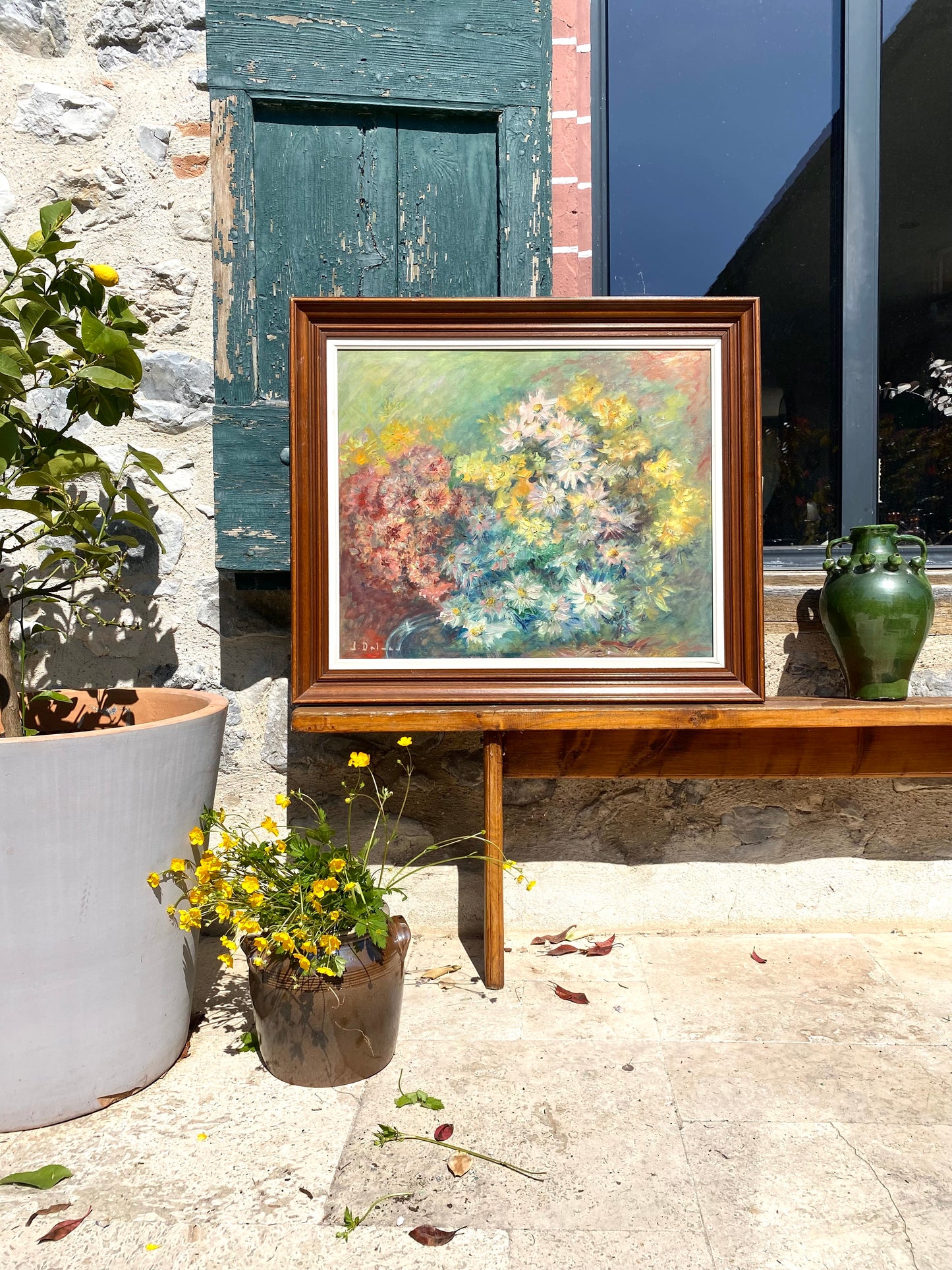 Huile sur toile - Bouquet impressionniste - 1950