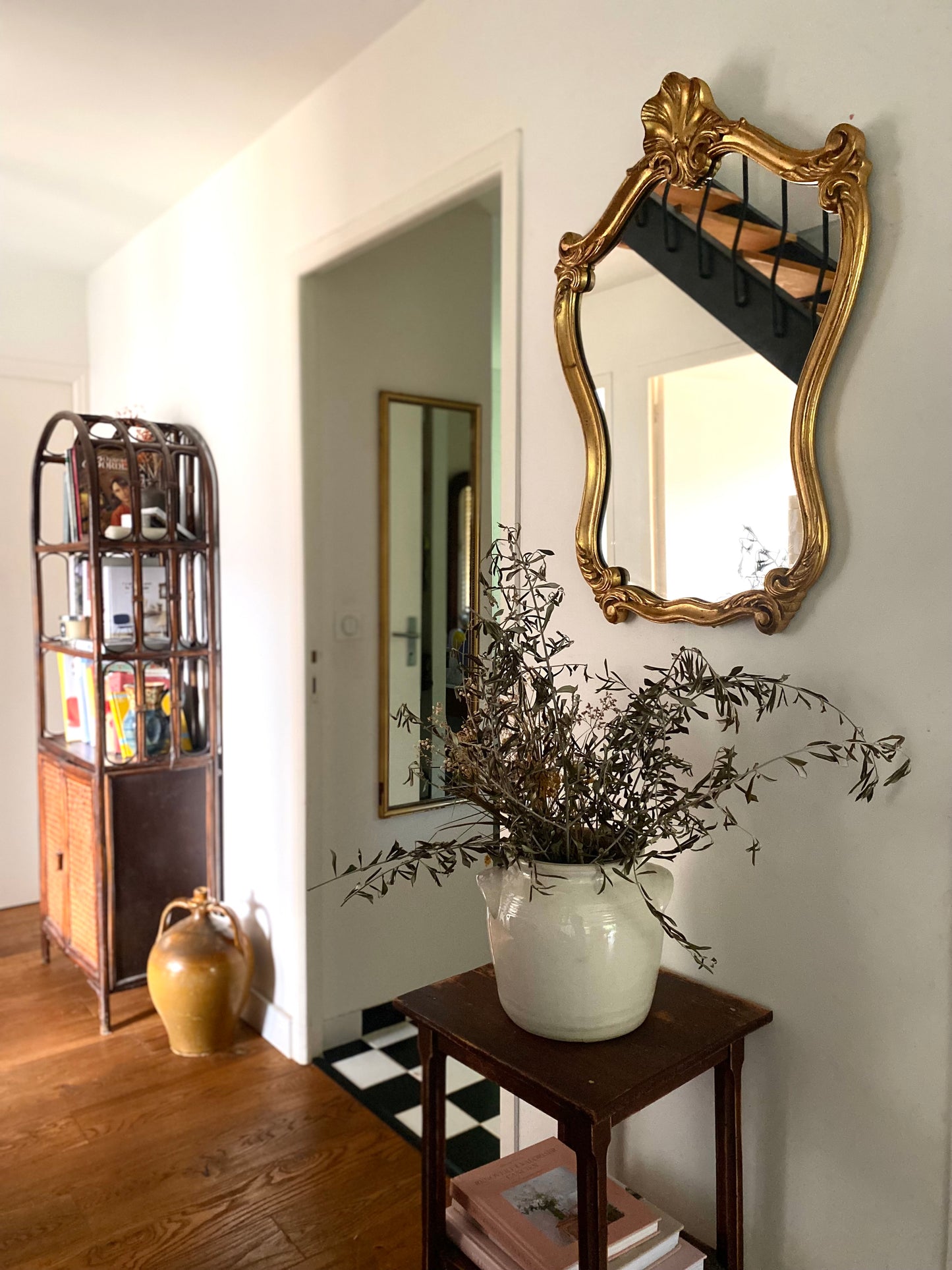 Miroir baroque ancien à coquille