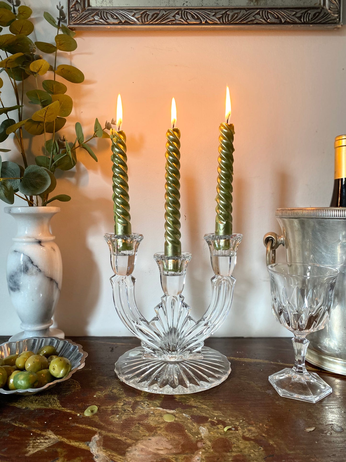 Bougeoir en cristal ancien