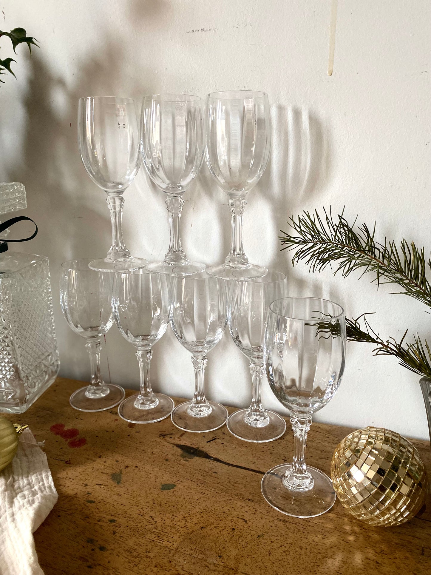 Verres à pied en cristal