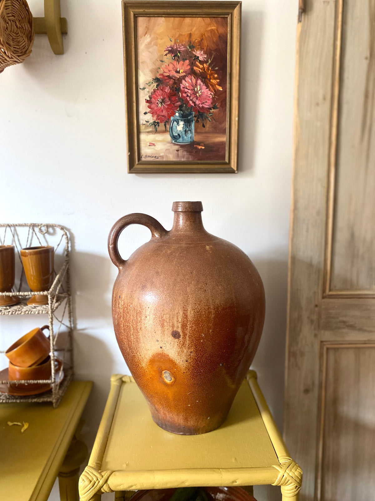 Grande cruche ancienne en grès – H. 45 cm
