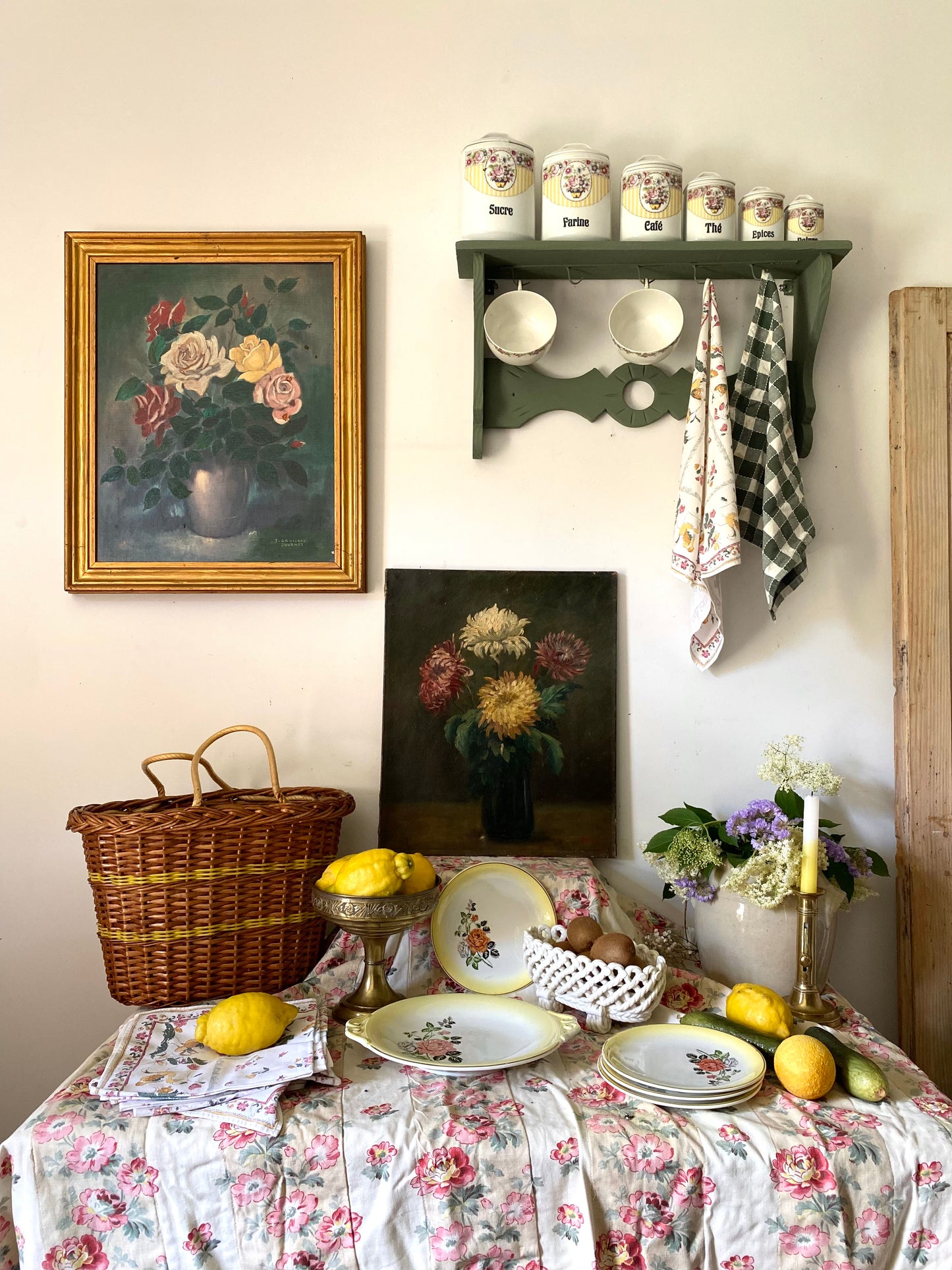 Brontie - Peinture Ancienne Huile sur Toile Fin XIXe – Nature Morte aux Chrysanthèmes