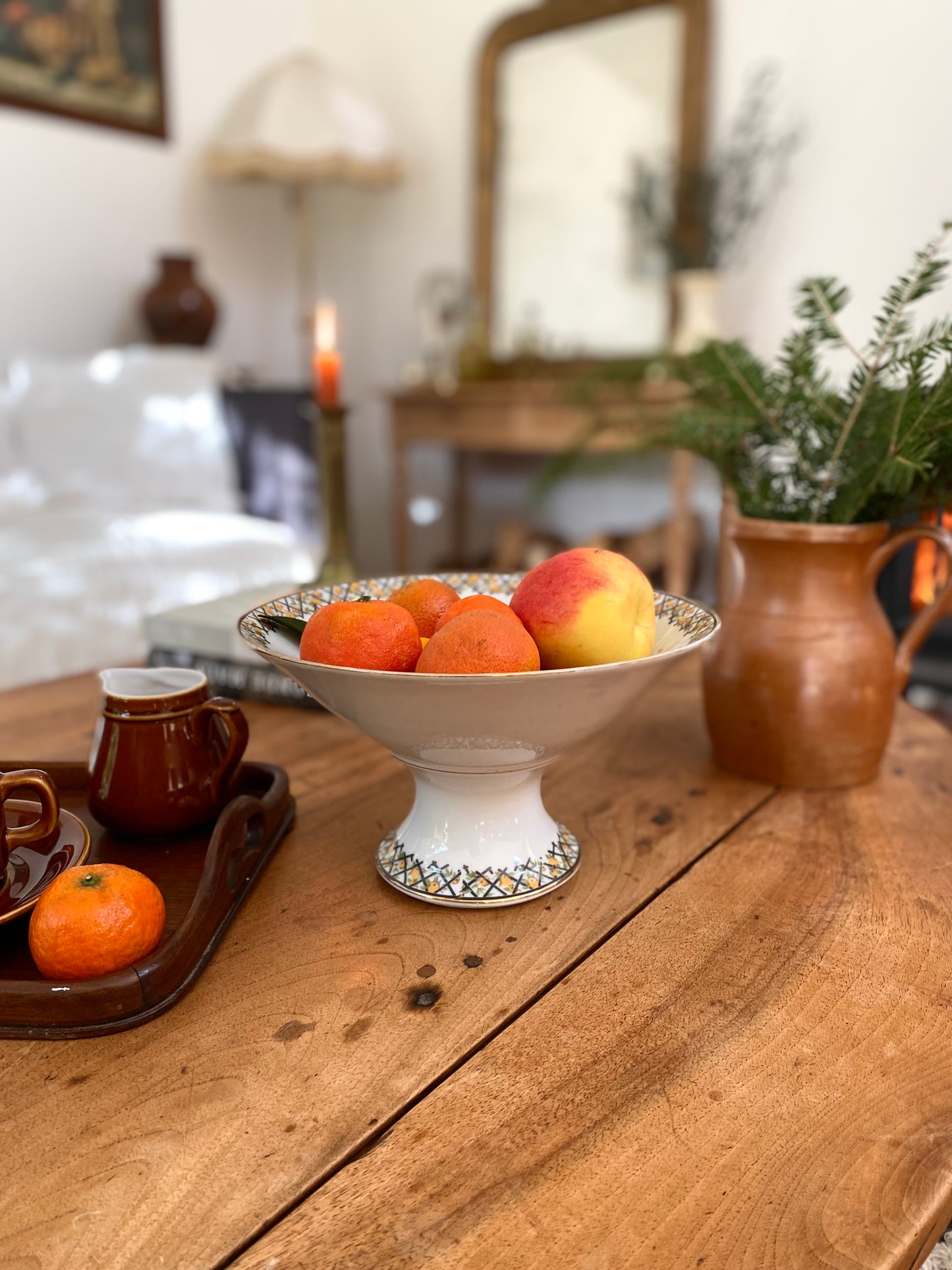 Coupe à fruit en faïence ancienne