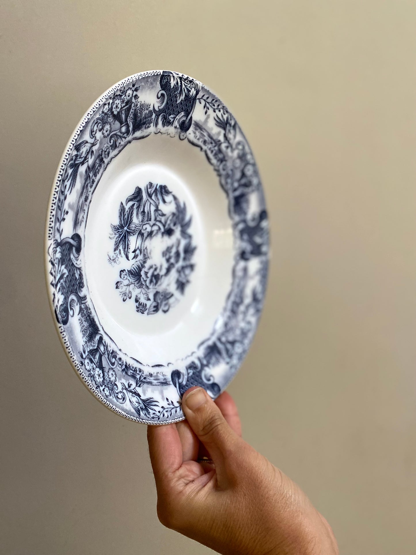 Assiettes creuses en opaline vintage