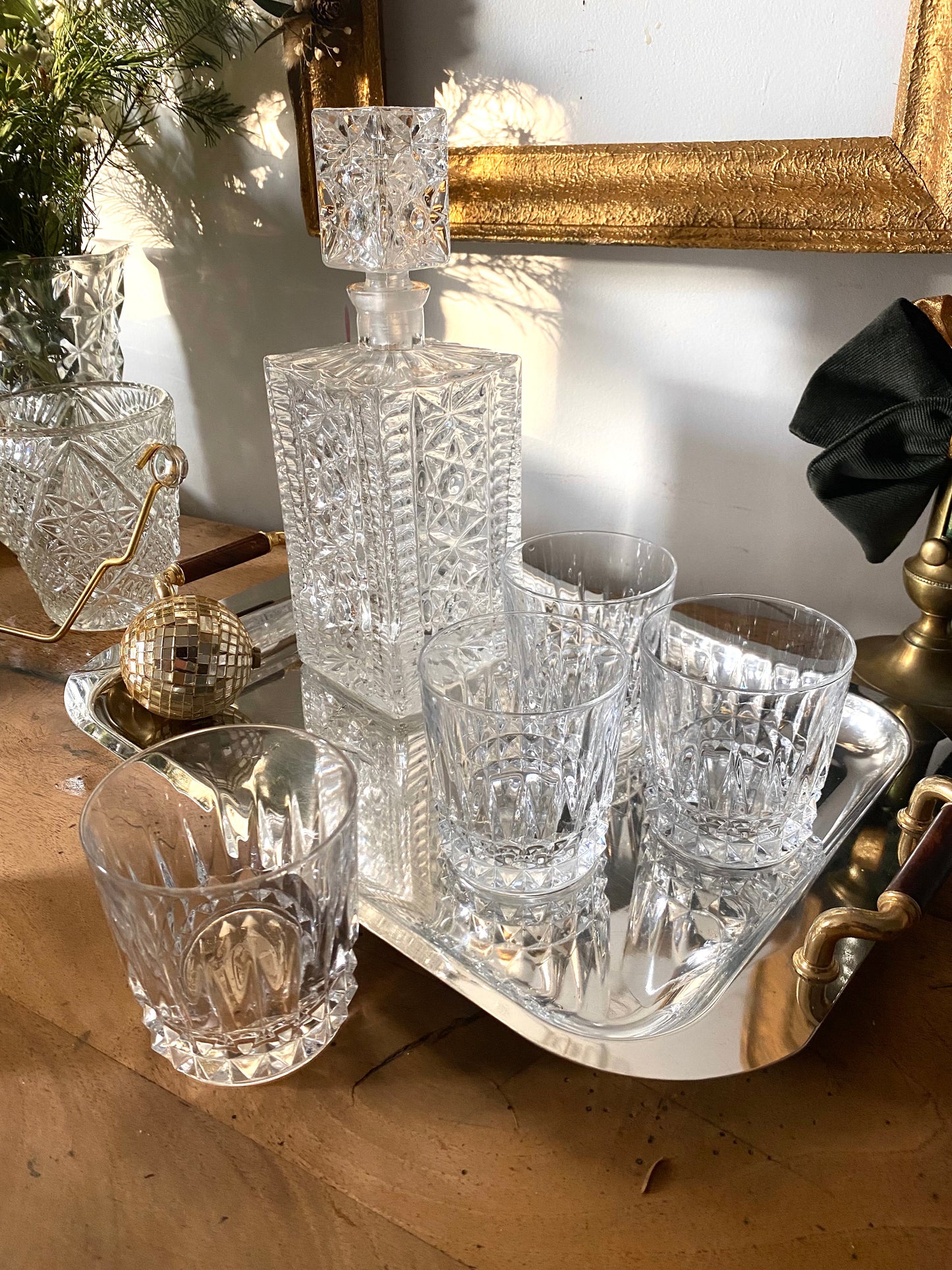 Service à whisky en cristal ancien