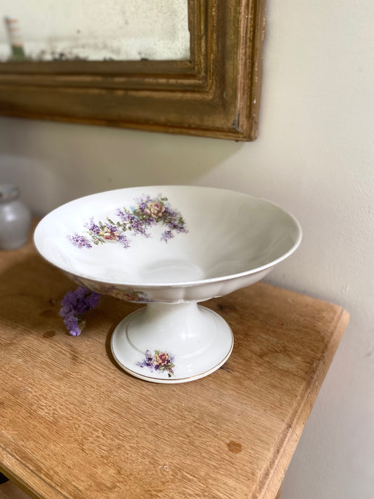 Compotier Floral en Faïence – XIXème