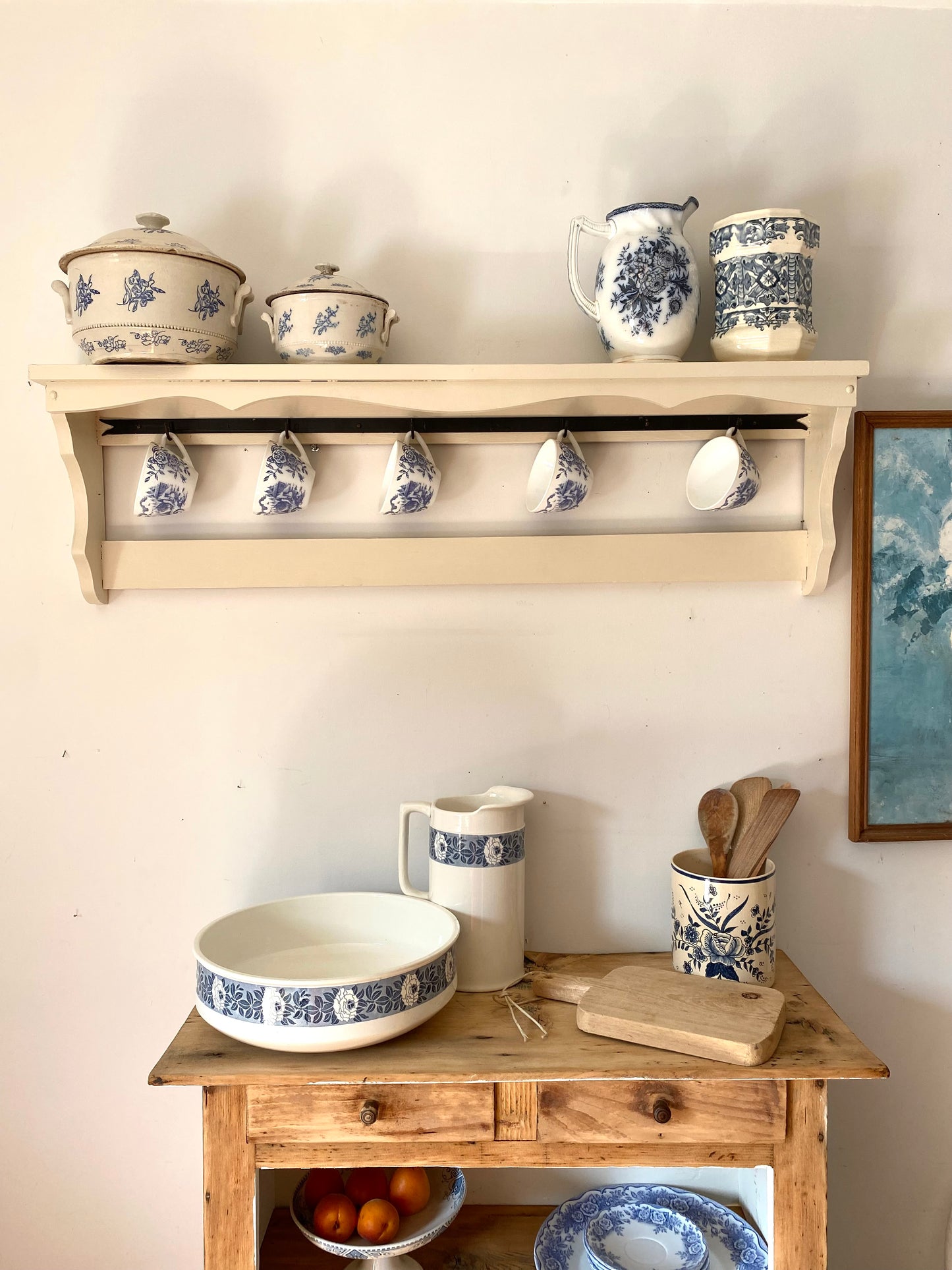 Étagère murale en bois ancien rénovée