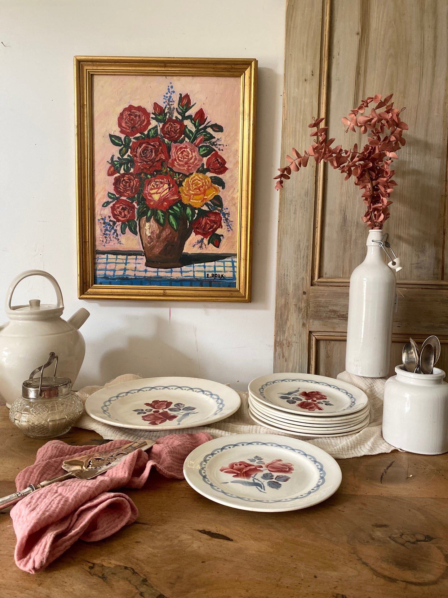 Service à dessert ancien Digoin & Sarreguemines – Modèle "Cannes" 1940