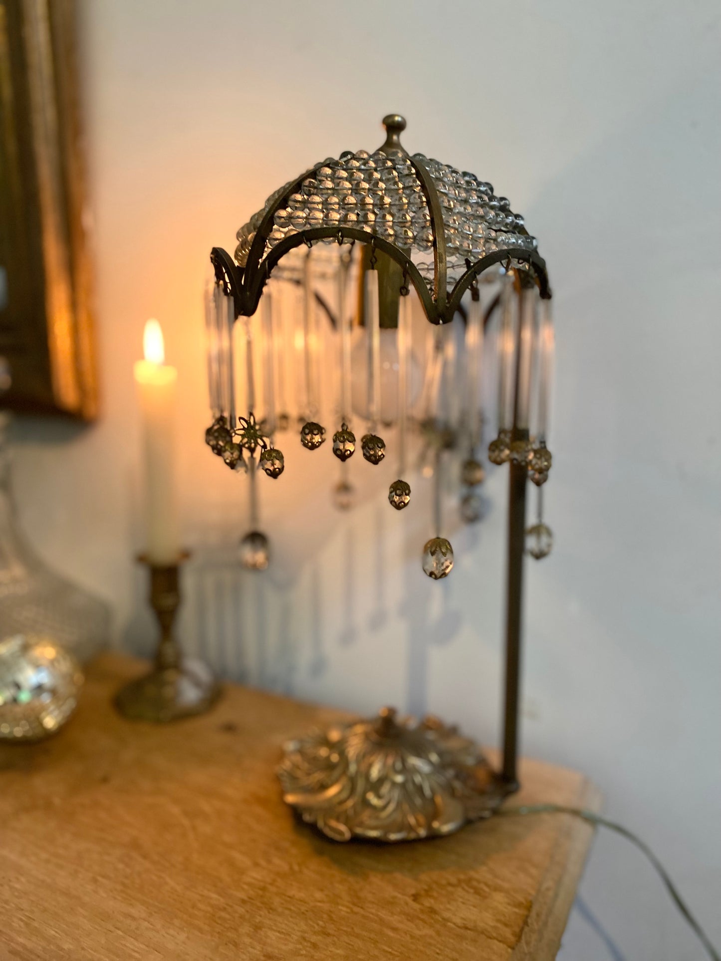 Lampe à pampille Art Déco