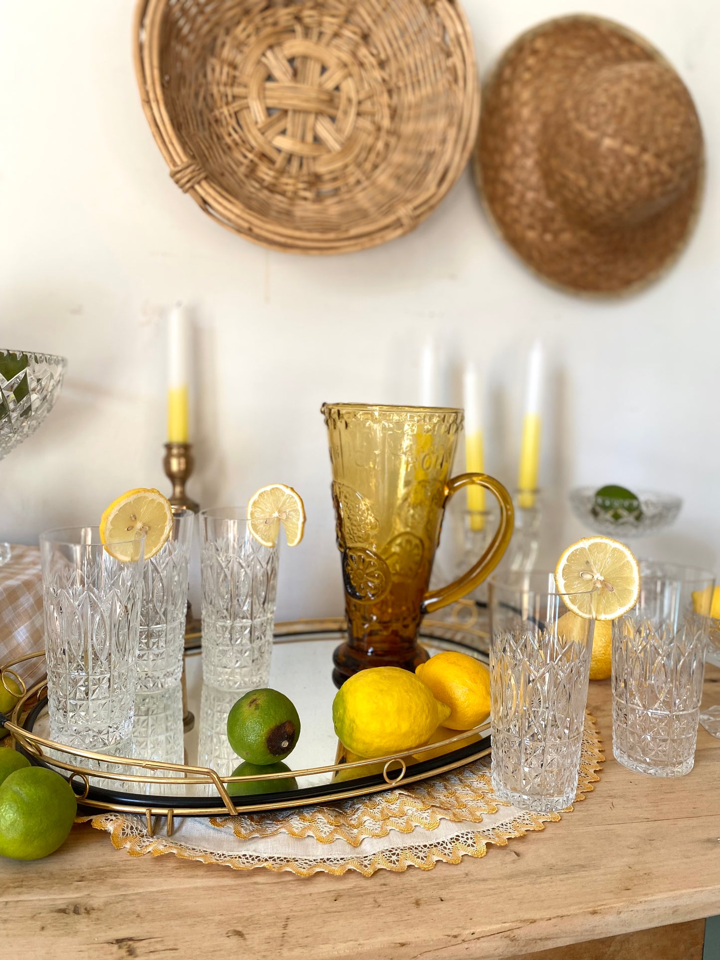 Verres à limonade en cristal ancien