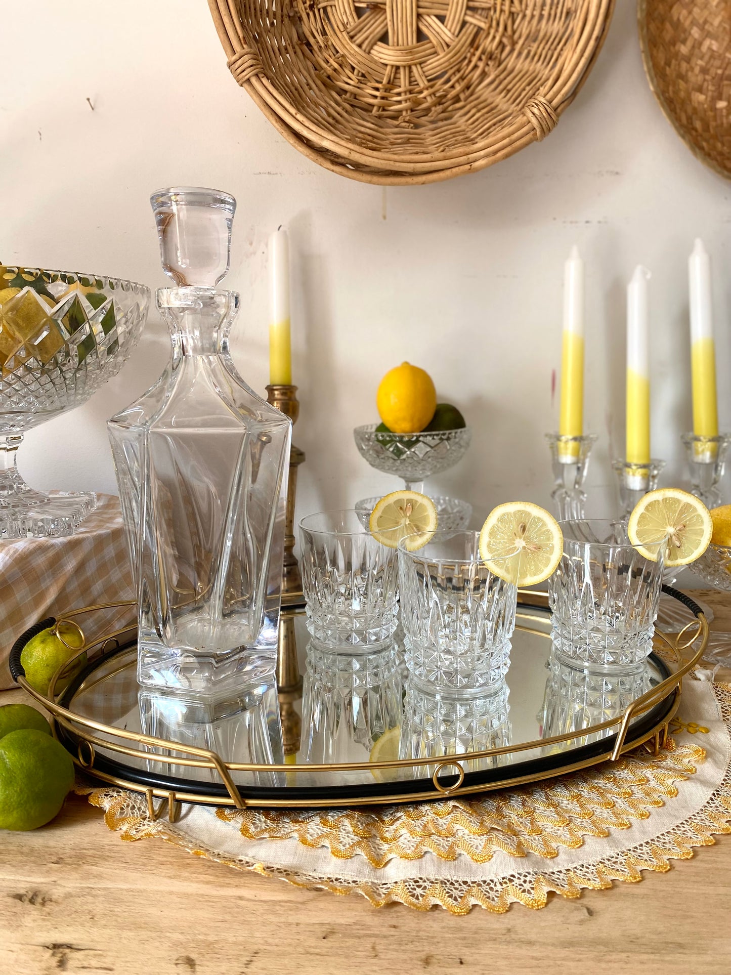 Service à liqueur en verre ancien