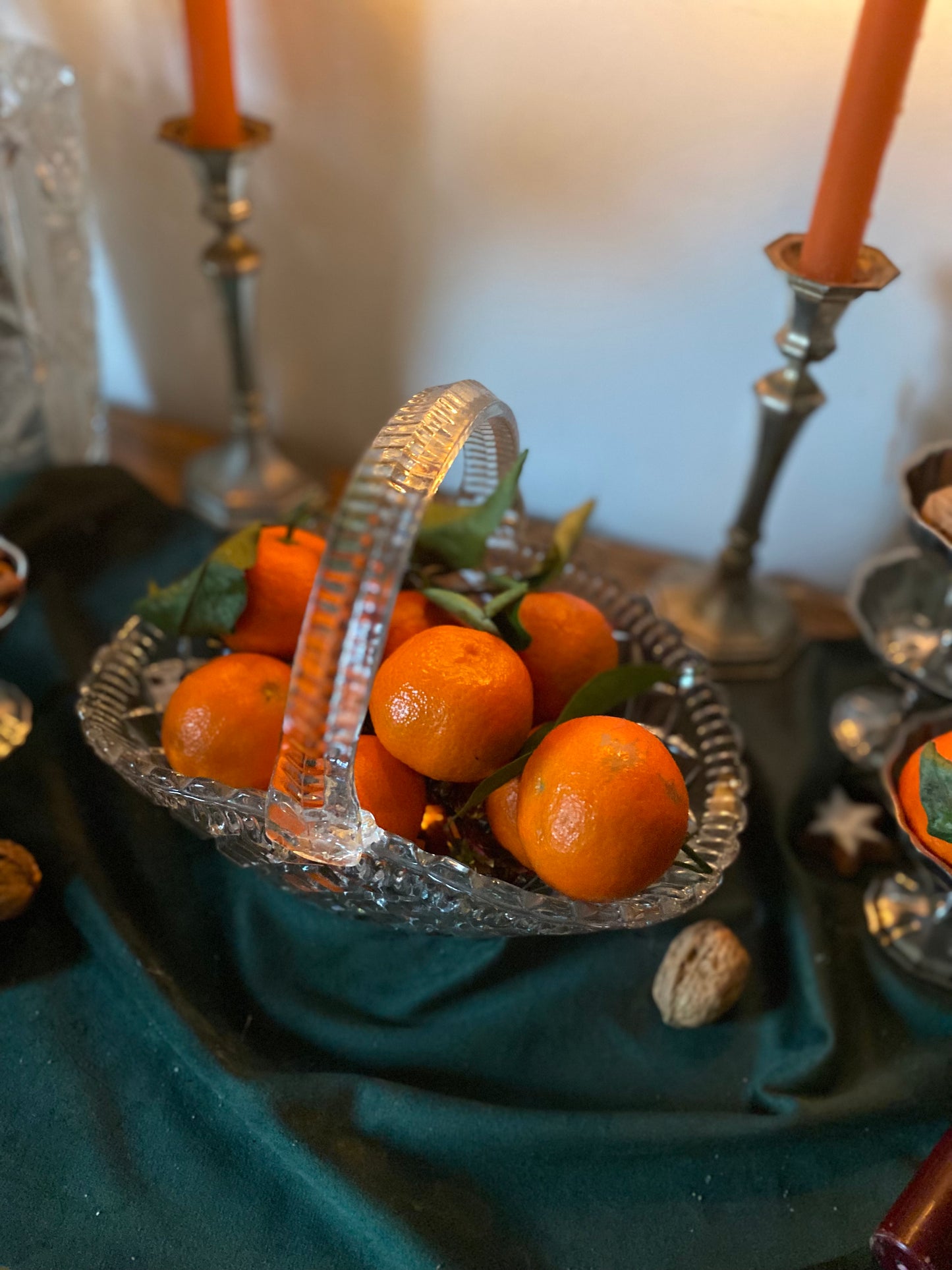 Corbeille à fruit en verre ancien